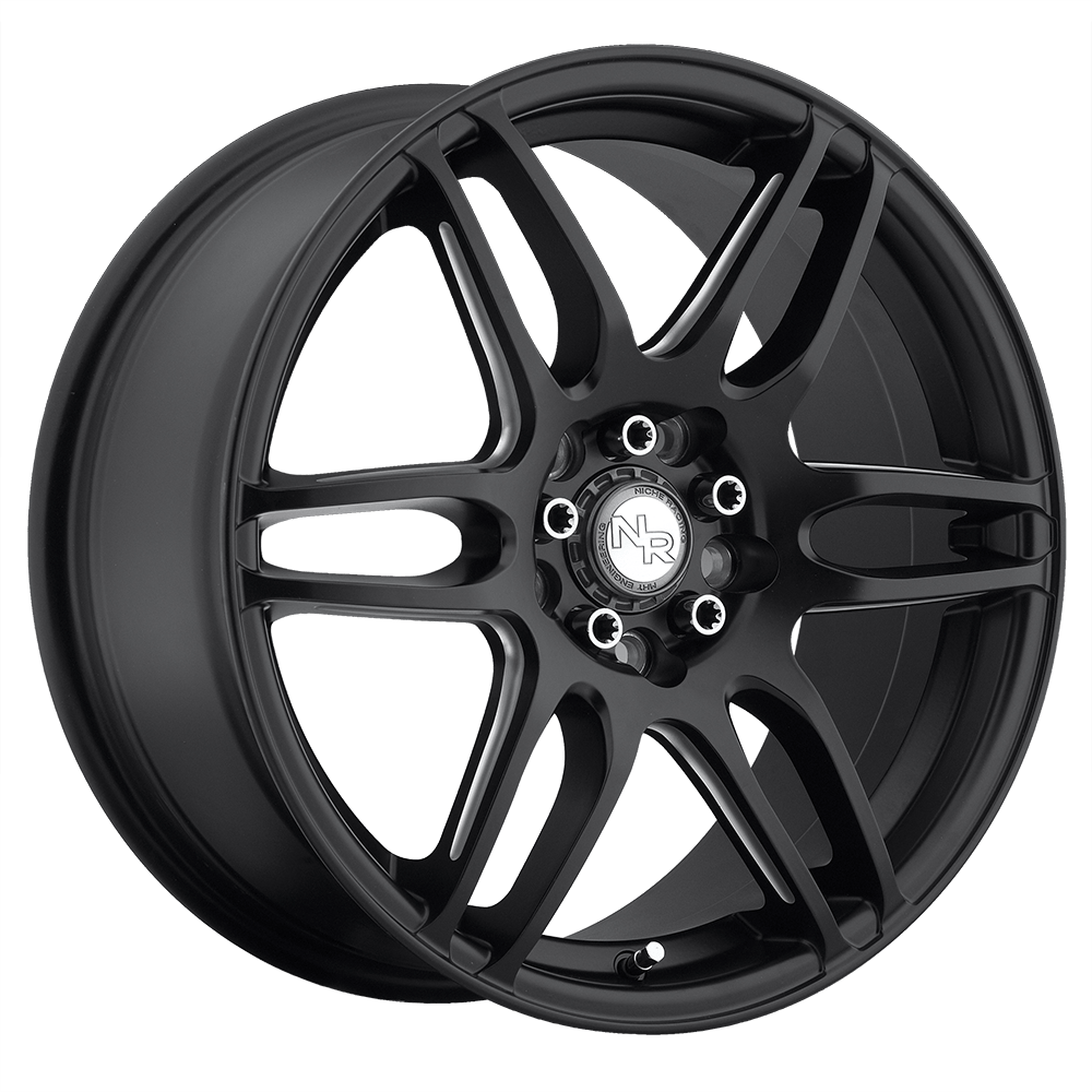 17x7.5 Niche Wheels M106 NR6 5x108/5x114.3 45 offset 72.6 hub BLACK - M106177502+45