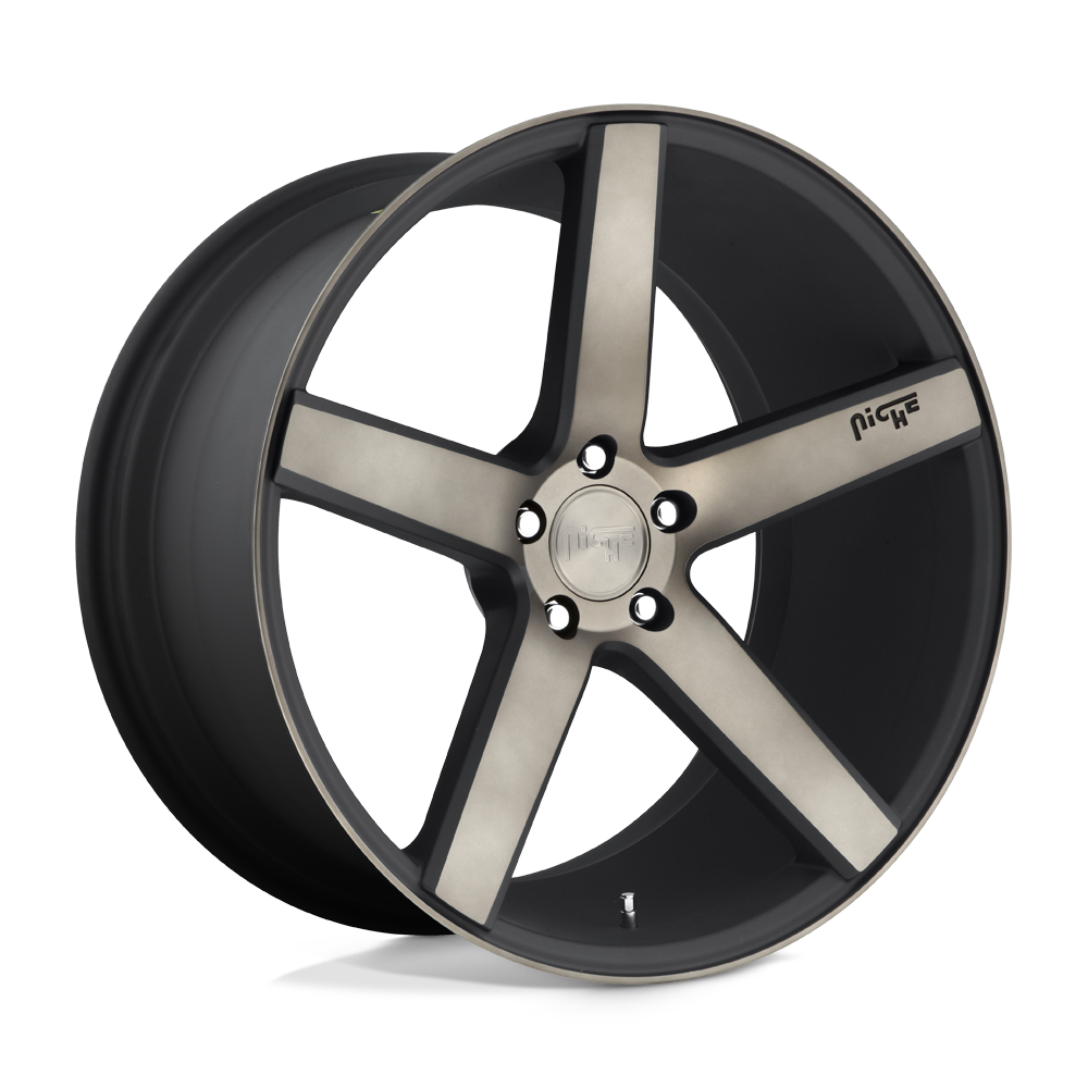 22x10 Niche Wheels M134 MILAN 5x130 50 offset 71.5 hub BLACK - M134220063+50