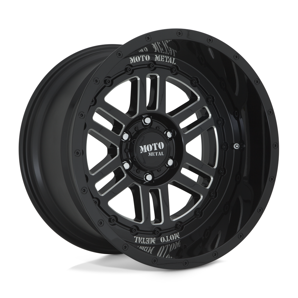 20x12 Moto Metal Offroad Wheels MO800 DEEP SIX 5x127 -44 offset 71.5 hub BLACK - MO80021250344N