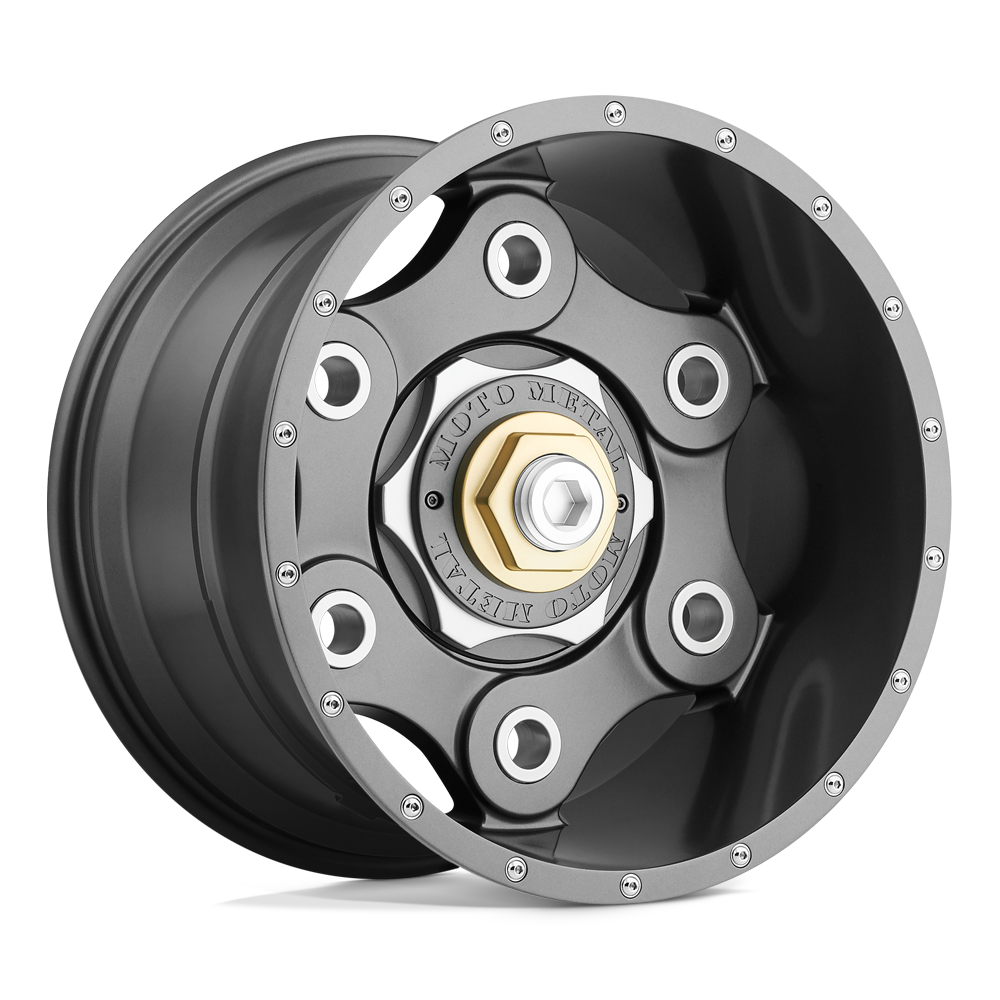 18x10 Moto Metal Offroad Wheels MO977 LINK 5x127/5x139.7 -24 offset 78.1 hub GRAY - MO97781035424N