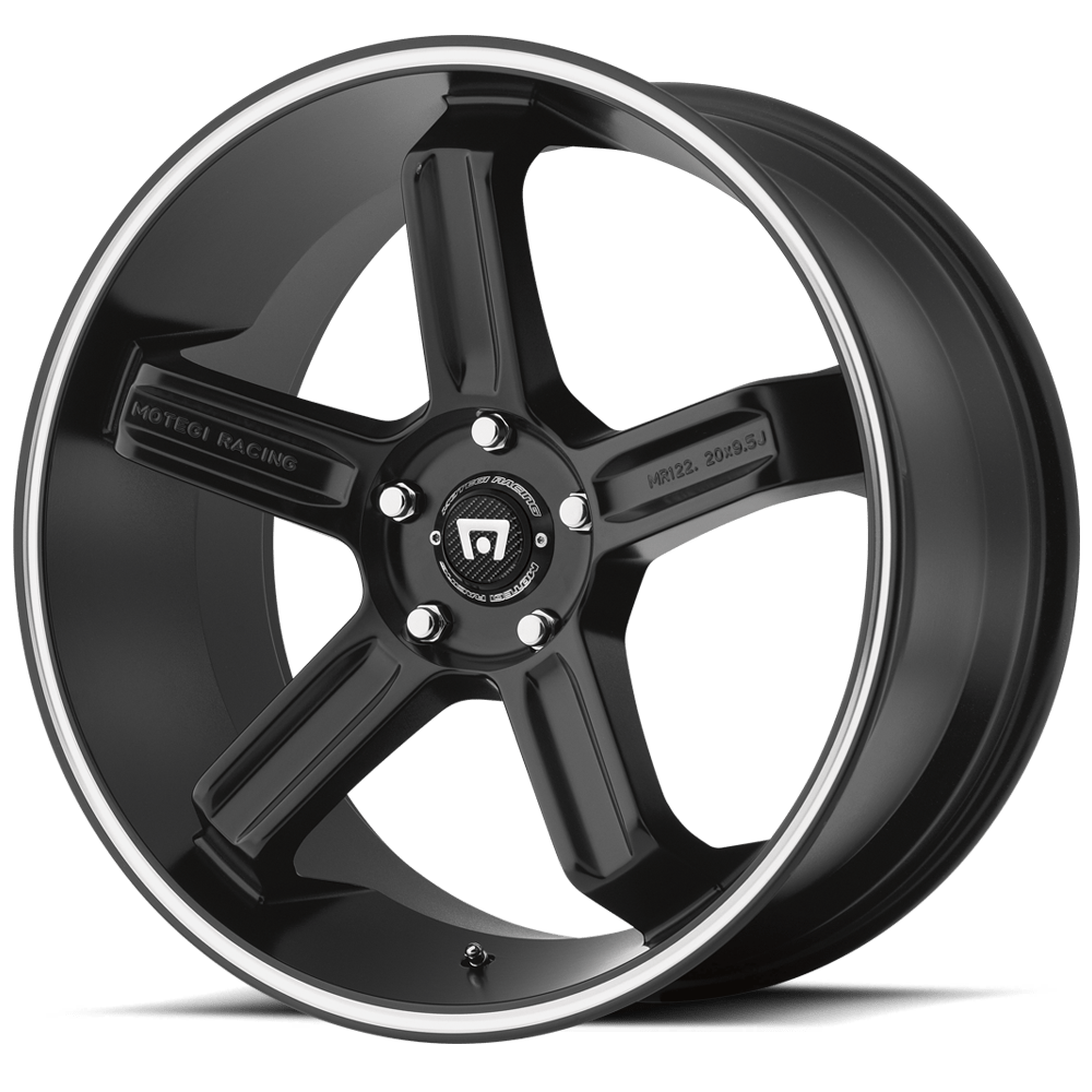 18x8 Motegi Wheels MR122 5x112 35 offset 66.56 hub BLACK - MR12288057735