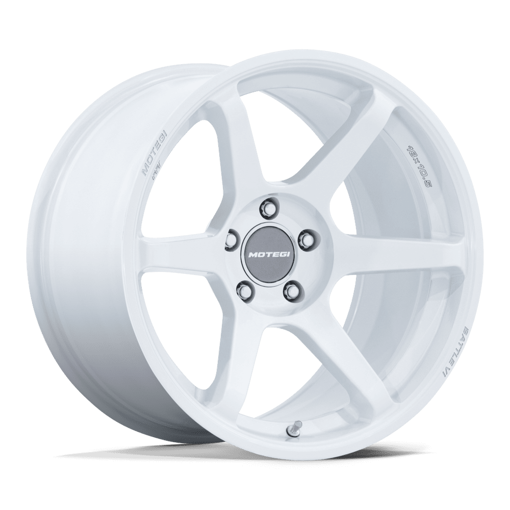 18x8.5 Motegi Wheels MR160 BATTLE VI 5x114.3 22 offset 72.56 hub WHITE - MR160WX18851222