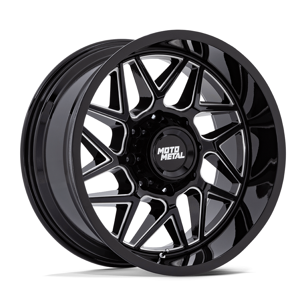 20x10 Moto Metal Offroad Wheels MO812 TURBINE 6x139.7 -18 offset 106.1 hub BLACK - MO812BE20106818N