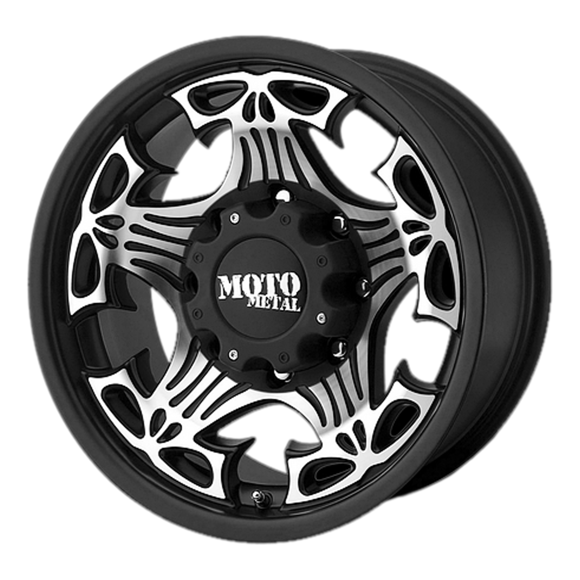 18x9 Moto Metal Offroad Wheels MO909 SKULL 8x170 -12 offset 125.1 hub MACHINED - MO90989087312NA