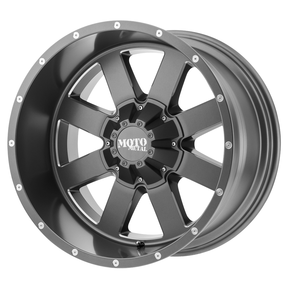 18x9 Moto Metal Offroad Wheels MO962 8x165.1 0 offset 125.1 hub GRAY - MO96289080400