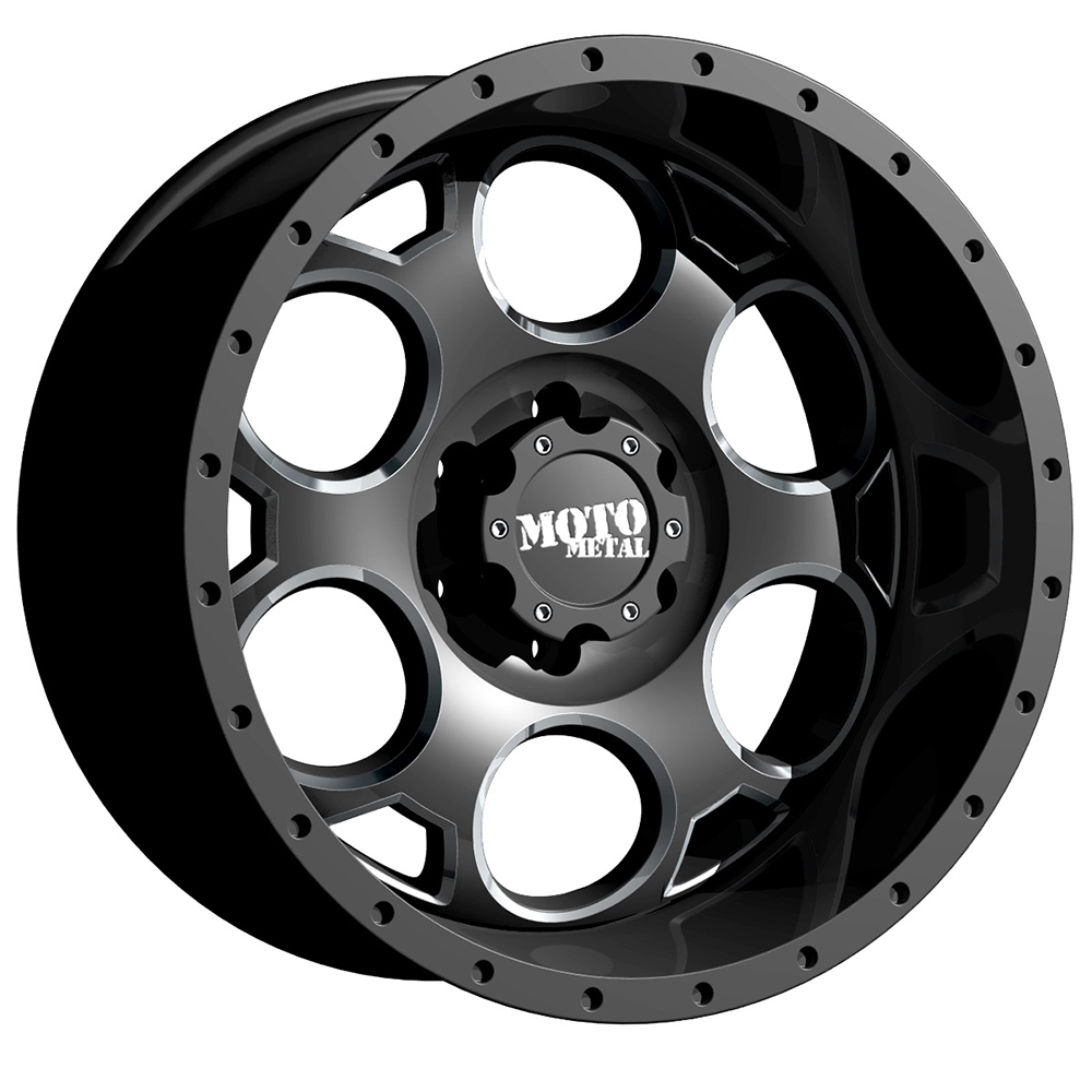 20x9 Moto Metal Offroad Wheels MO964 6x139.7 -12 offset 106.1 hub BLACK - MO96429068712N