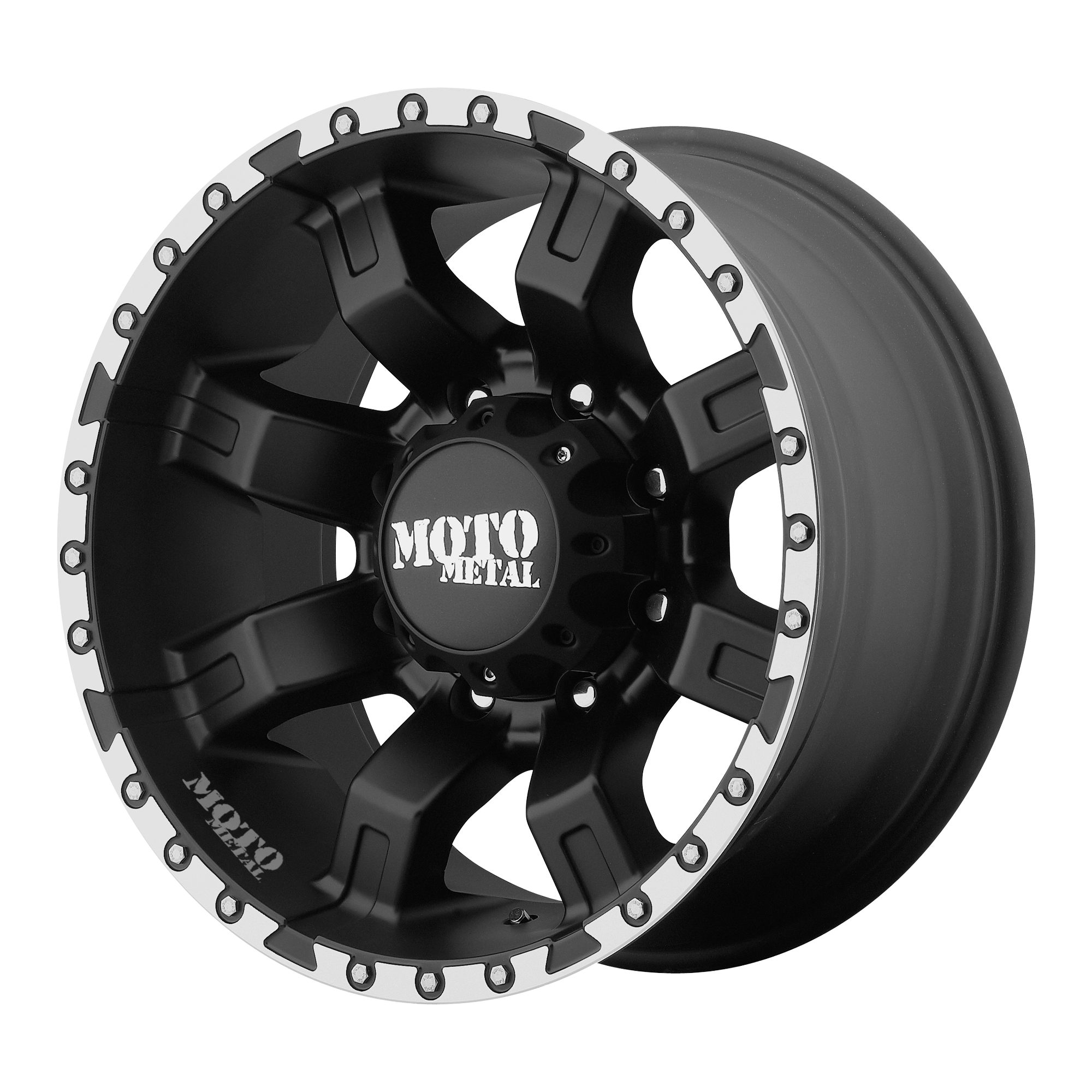 20x12 Moto Metal Offroad Wheels MO968 8x180 -44 offset 124.2 hub BLACK - MO96821288544N