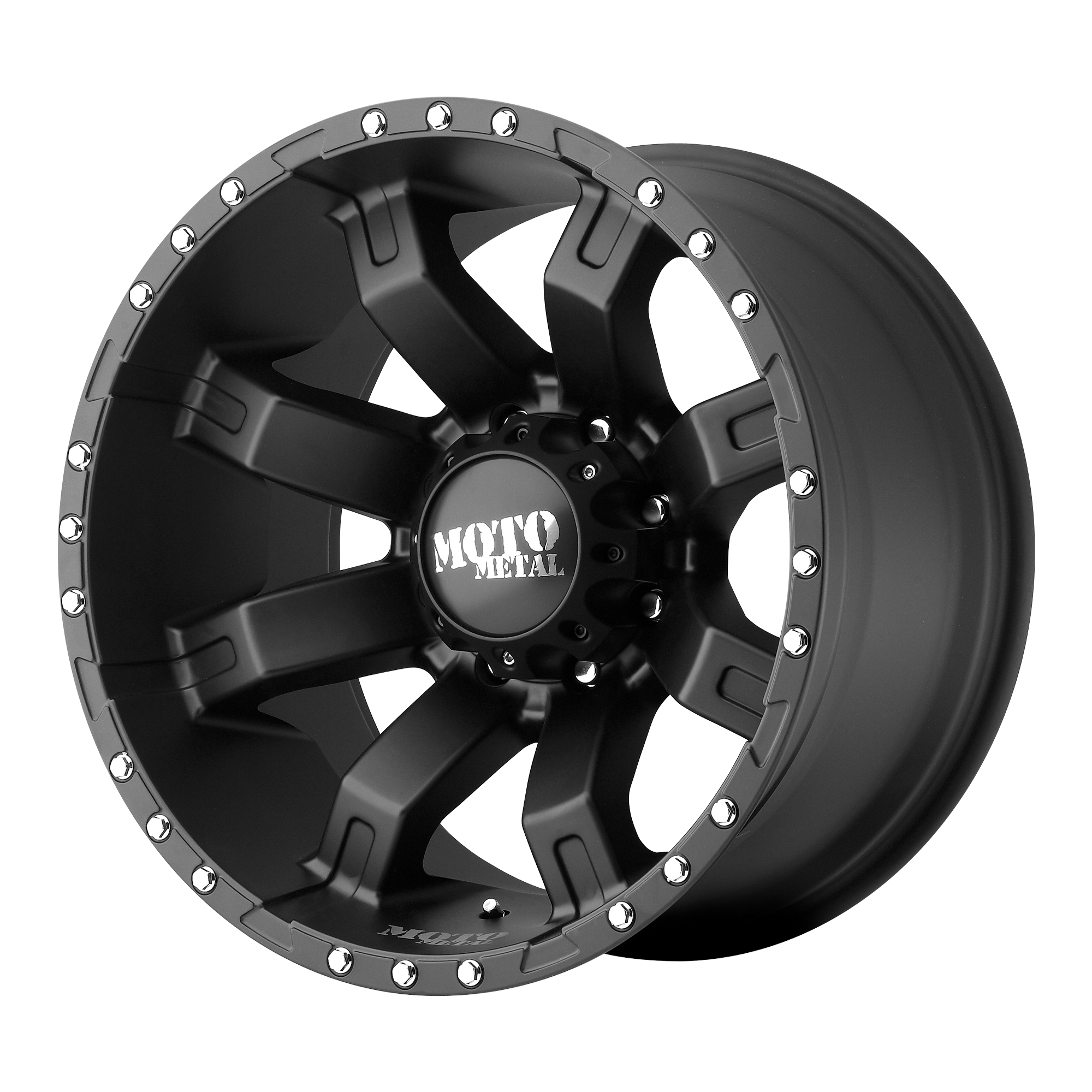 20x10 Moto Metal Offroad Wheels MO968 8x165.1 -24 offset 125.1 hub BLACK - MO96821080724N