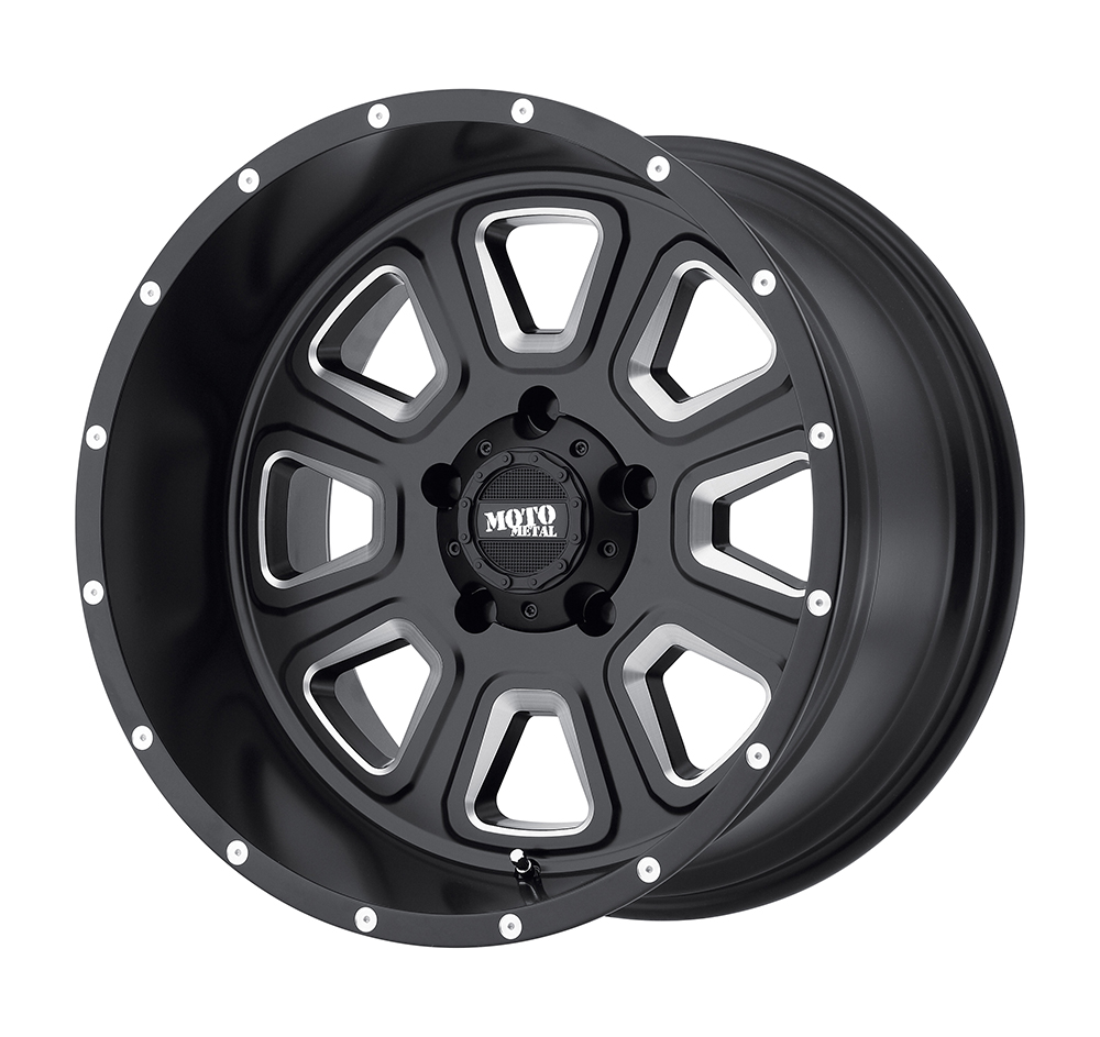 17x9 Moto Metal Offroad Wheels MO972 5x139.7 -12 offset 108 hub BLACK - MO97279055312N