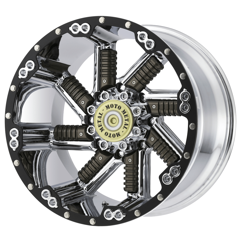 20x10 Moto Metal Offroad Wheels MO979 BUCKSHOT 8x170 -24 offset 125.1 hub CHROME - MO97921087224N