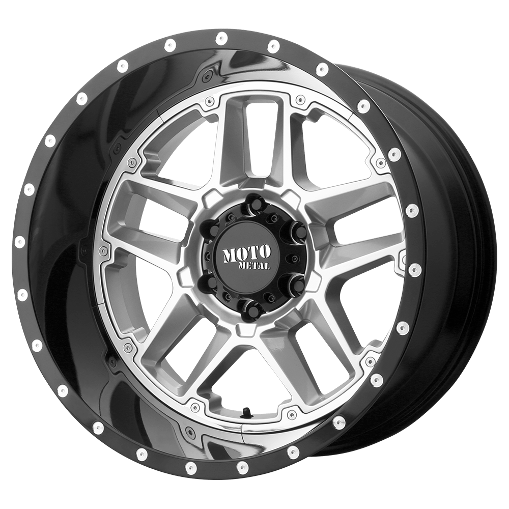 20x9 Moto Metal Offroad Wheels MO987 SENTRY 5x127 18 offset 71.5 hub SILVER - MO98729050418