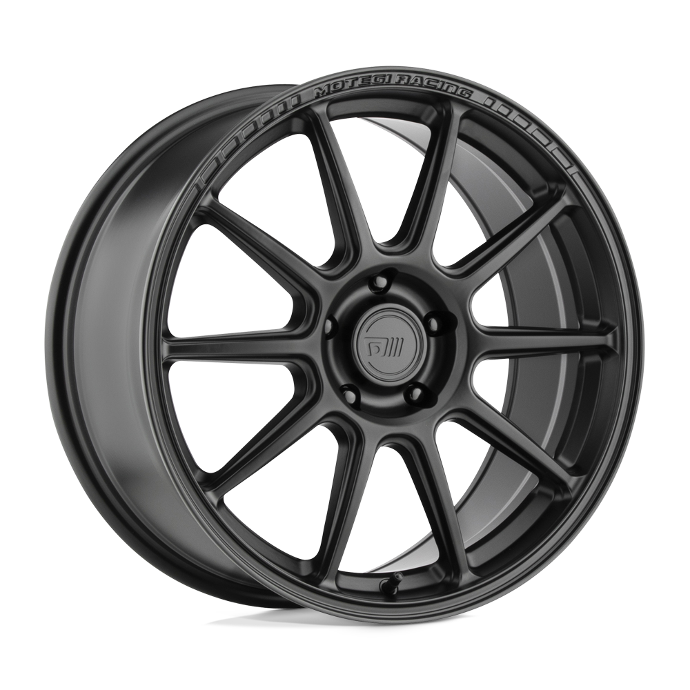 17x7 Motegi Wheels MR140 SS10 5x112 38 offset 66.56 hub BLACK - MR14077057738