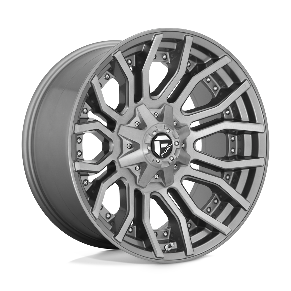 20x10 Fuel Offroad Wheels D713 RAGE PLATINUM 8x165.1 -18 offset 125.1 hub GRAY - D71320008247