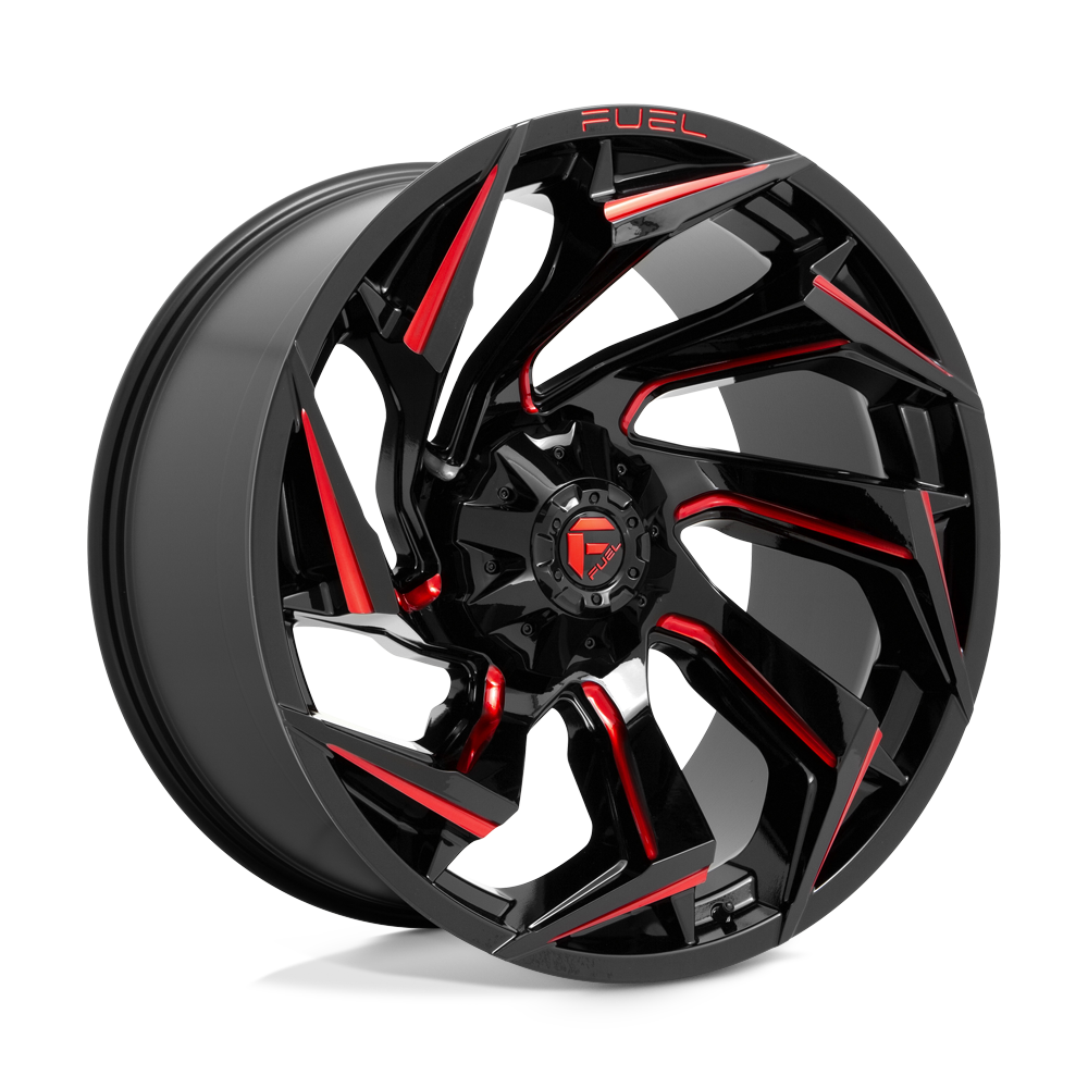 24x12 Fuel Offroad Wheels D755 REACTION 8x165.1 -44 offset 125.1 hub BLACK - D75524208247
