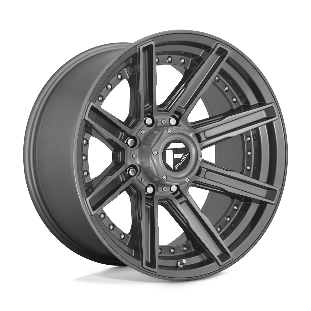 20x10 Fuel Offroad Wheels D710 ROGUE PLATINUM 8x180 -18 offset 124.2 hub GRAY - D71020001847