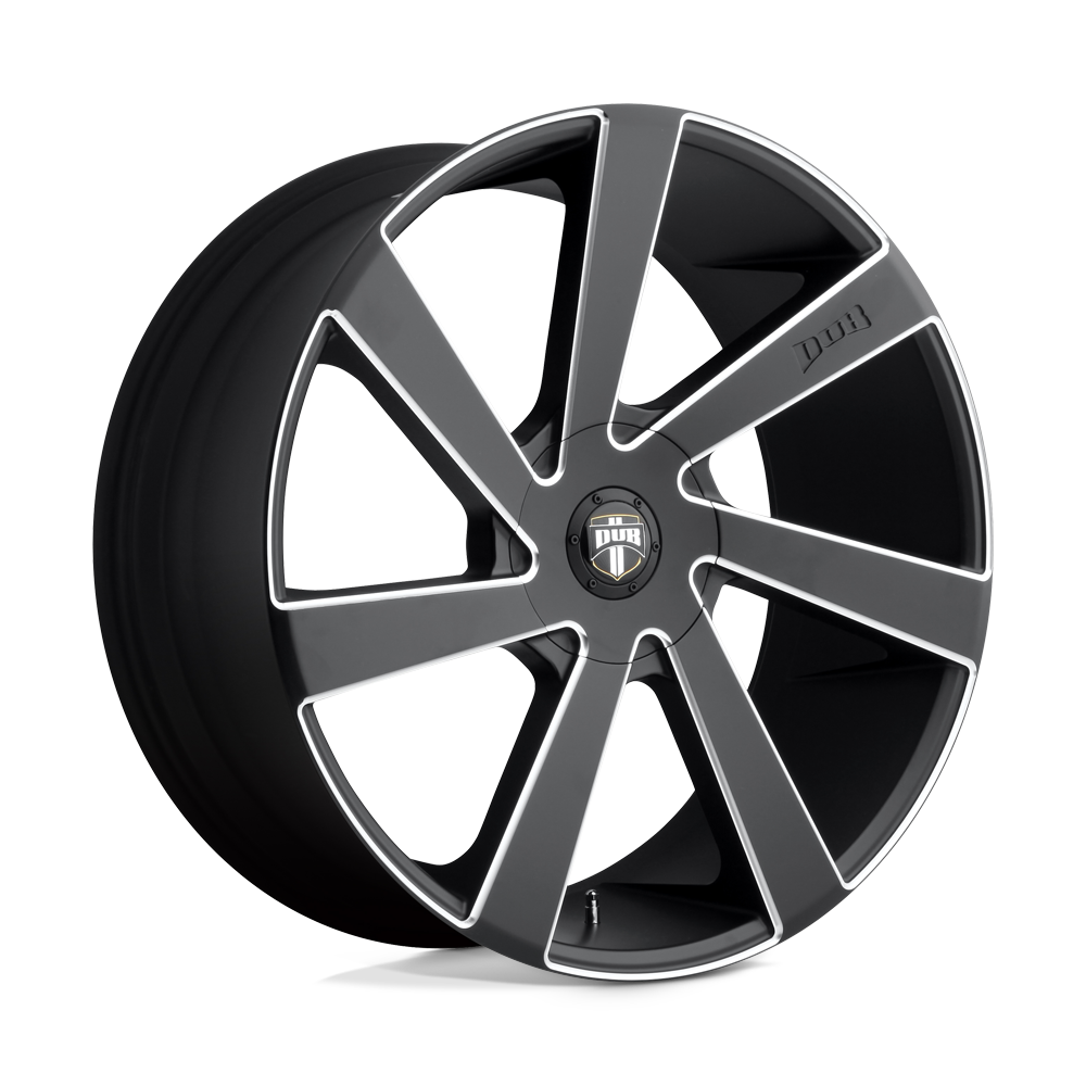 24x10 DUB Wheels S133 DIRECTA 5x115/5x120.65 15 offset 72.56 hub BLACK - S133240006+15