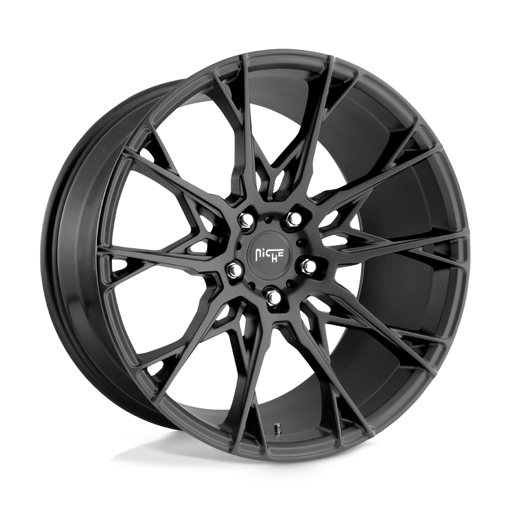 22x10 Niche Wheels M183 STACCATO 5x130 50 offset 71.5 hub BLACK - M183220063+50