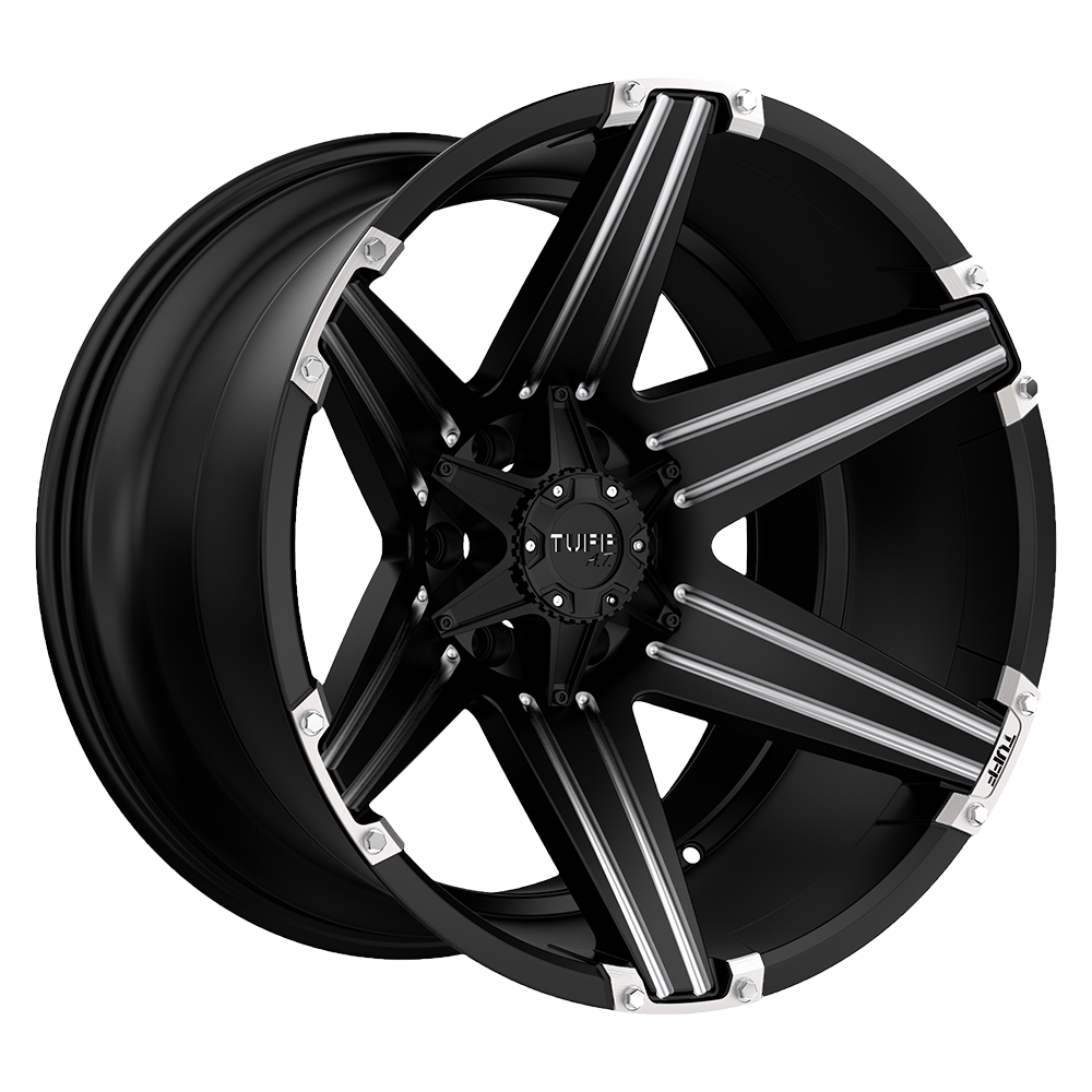 20x12 Tuff Wheels T12 6x139.7 -45 offset 106.1 hub BLACK - 2012T12-58170F30