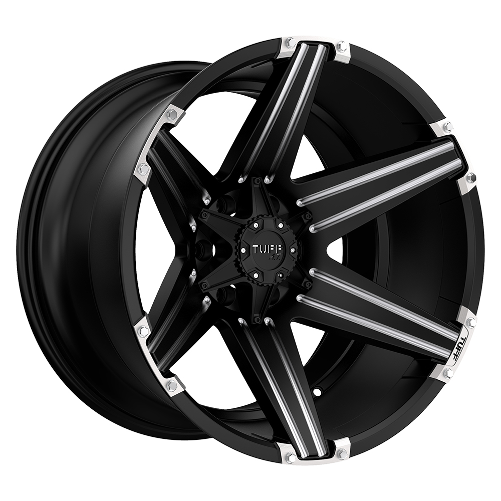 20x12 Tuff Wheels T12 8x170 -45 offset 130.81 hub BLACK - 2012T12-58170M30