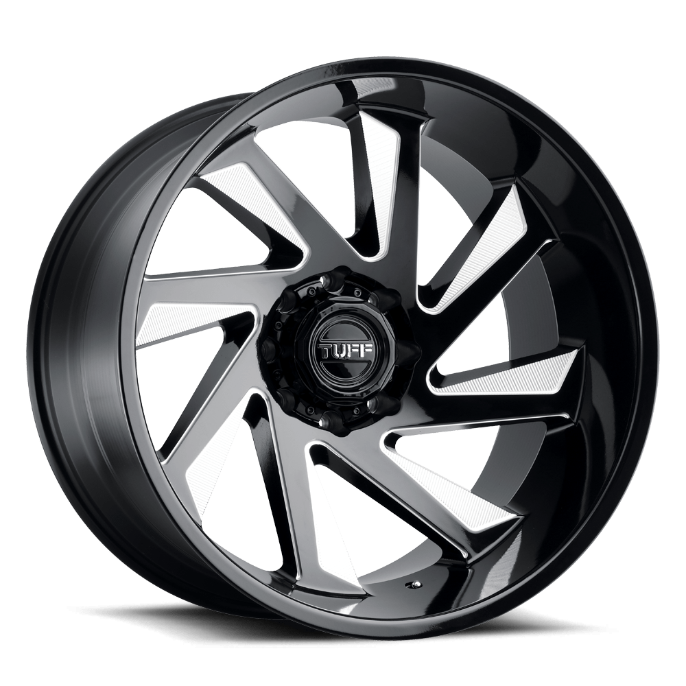 22x12 Tuff Wheels T1B 8x170 -45 offset 125.1 hub BLACK - 2212T1B-58170B25R