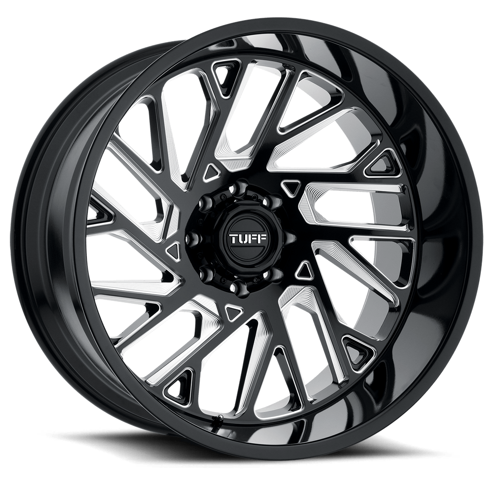 20x12 Tuff Wheels T4B 8x170 -45 offset 125.1 hub BLACK - 2012T4B-58170B25L