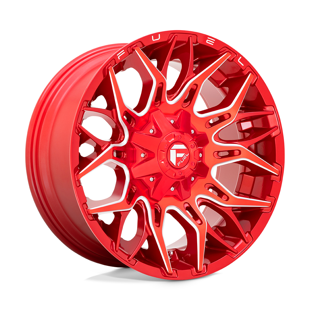 20x9 Fuel Offroad Wheels D771 TWITCH 8x180 1 offset 124.2 hub RED - D77120901850