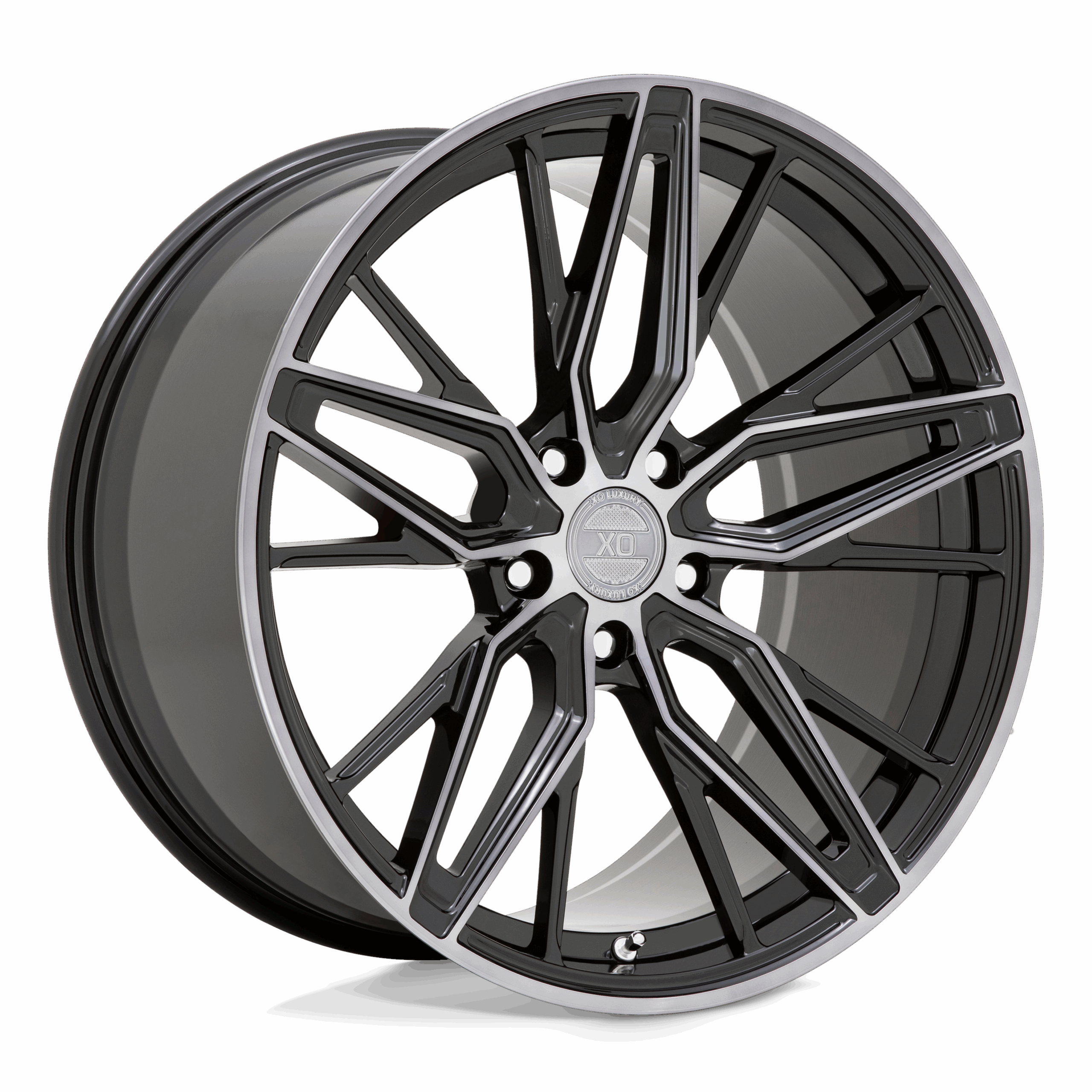 20x10.5 XO Wheels ZURICH 5x120 25 offset 76.1 hub BLACK - 2005ZCH255120F76