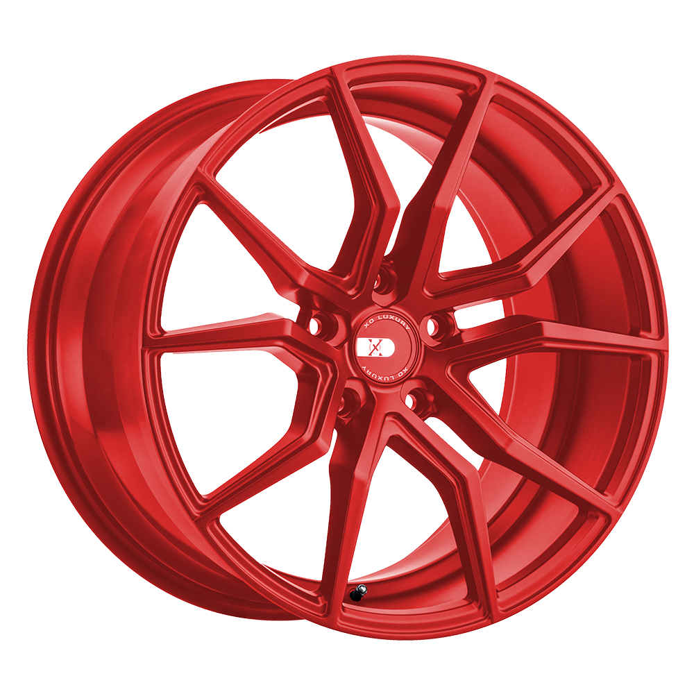 19x9.5 XO Wheels VERONA 5x120.65 56 offset 70.3 hub RED - 1995VER565120R70E