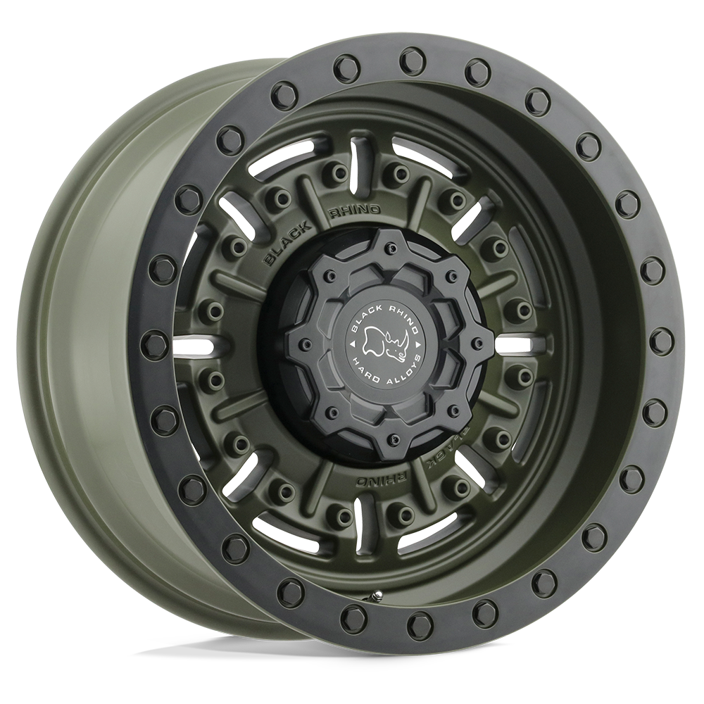 17x8.5 Black Rhino Hard Alloys ABRAMS 6x139.7 0 offset 112.1 hub GREEN - 1785ABR006140N12