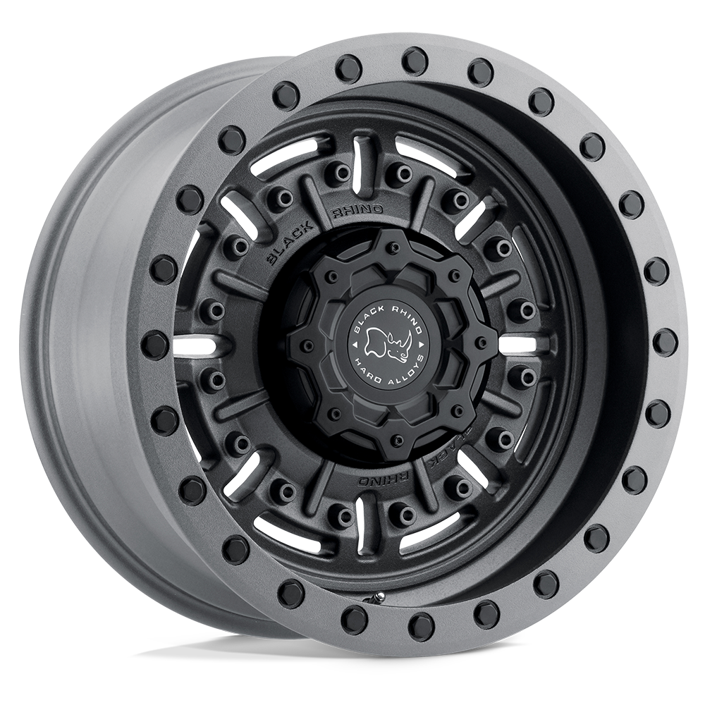 18x9.5 Black Rhino Hard Alloys ABRAMS 8x170 -18 offset 125.1 hub GRAY - 1895ABR-88170G25