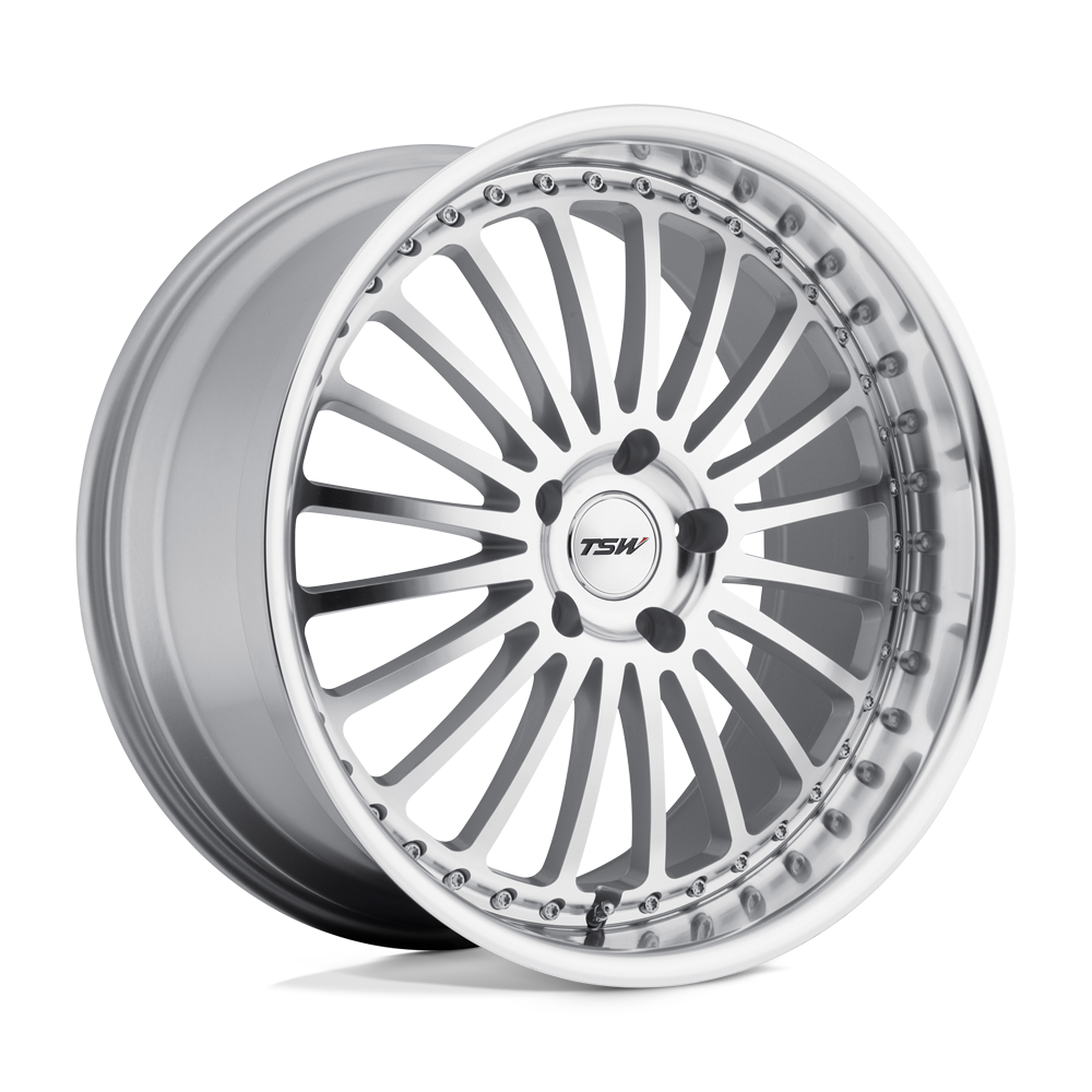 18x8 TSW Wheels SILVERSTONE 5x108 40 offset 72.1 hub SILVER - 1880SIL405108S72