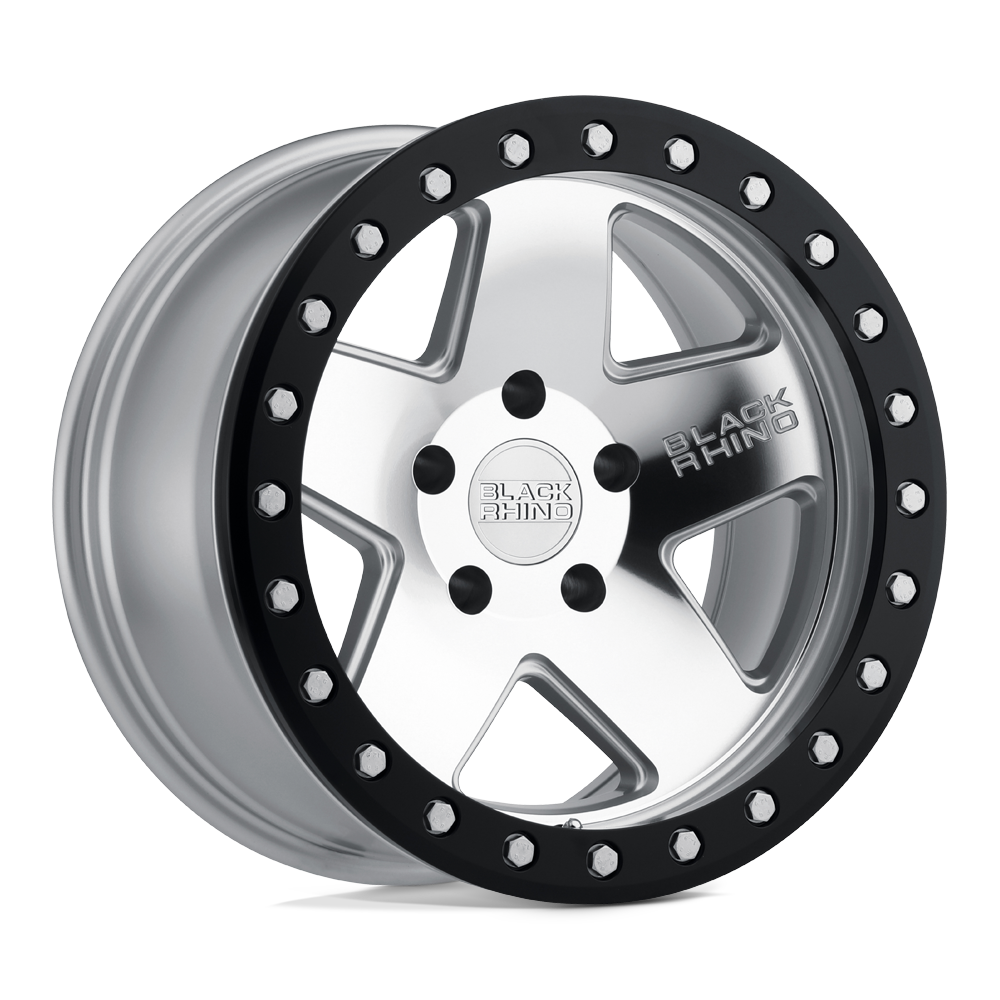 17x8.5 Black Rhino Hard Alloys CRAWLER 6x135 0 offset 87.1 hub SILVER - 1785CRL006135S87
