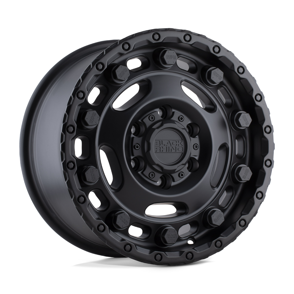 17x8 Black Rhino Hard Alloys GLACIER 5x160 45 offset 65.07 hub BLACK - 1780GCR455160M65