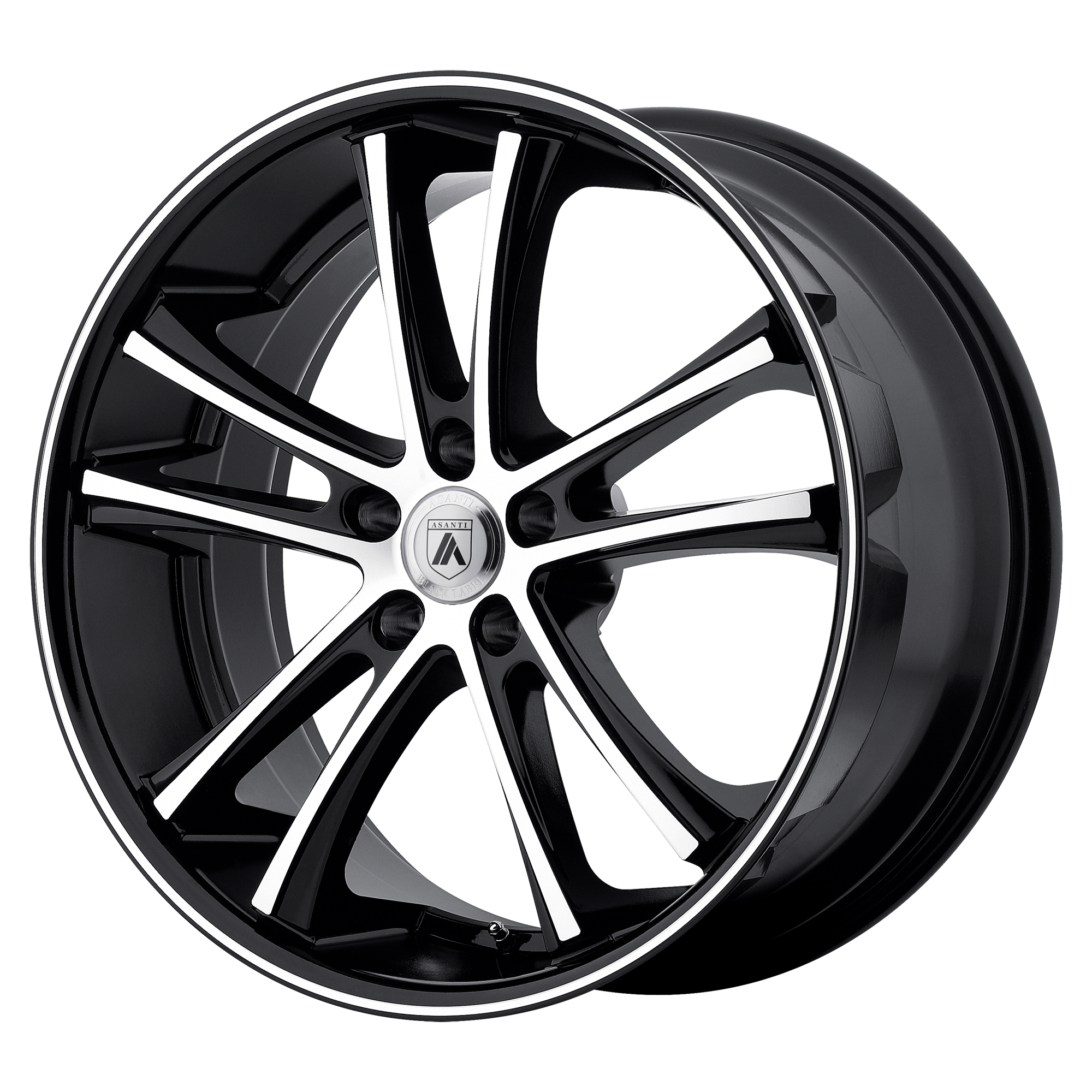 22x9 Asanti Black Label Wheels ABL-1 PEGASI 5x120 35 offset 74.1 hub MACHINED - ABL1-22905235MB