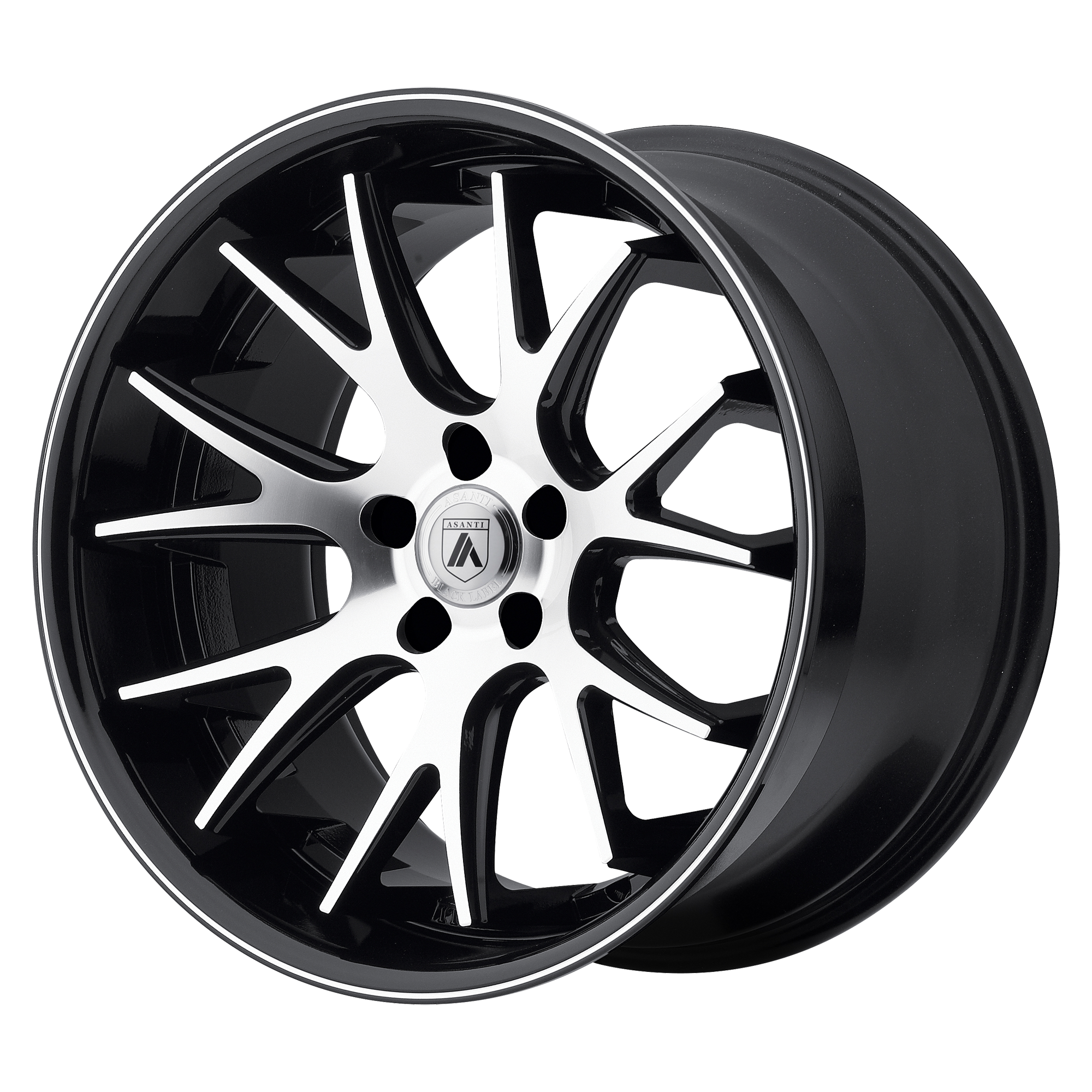 20x8.5 Asanti Black Label Wheels ABL-3 CASTOR 5x130 35 offset 74.1 hub SILVER - ABL3-20853635SL