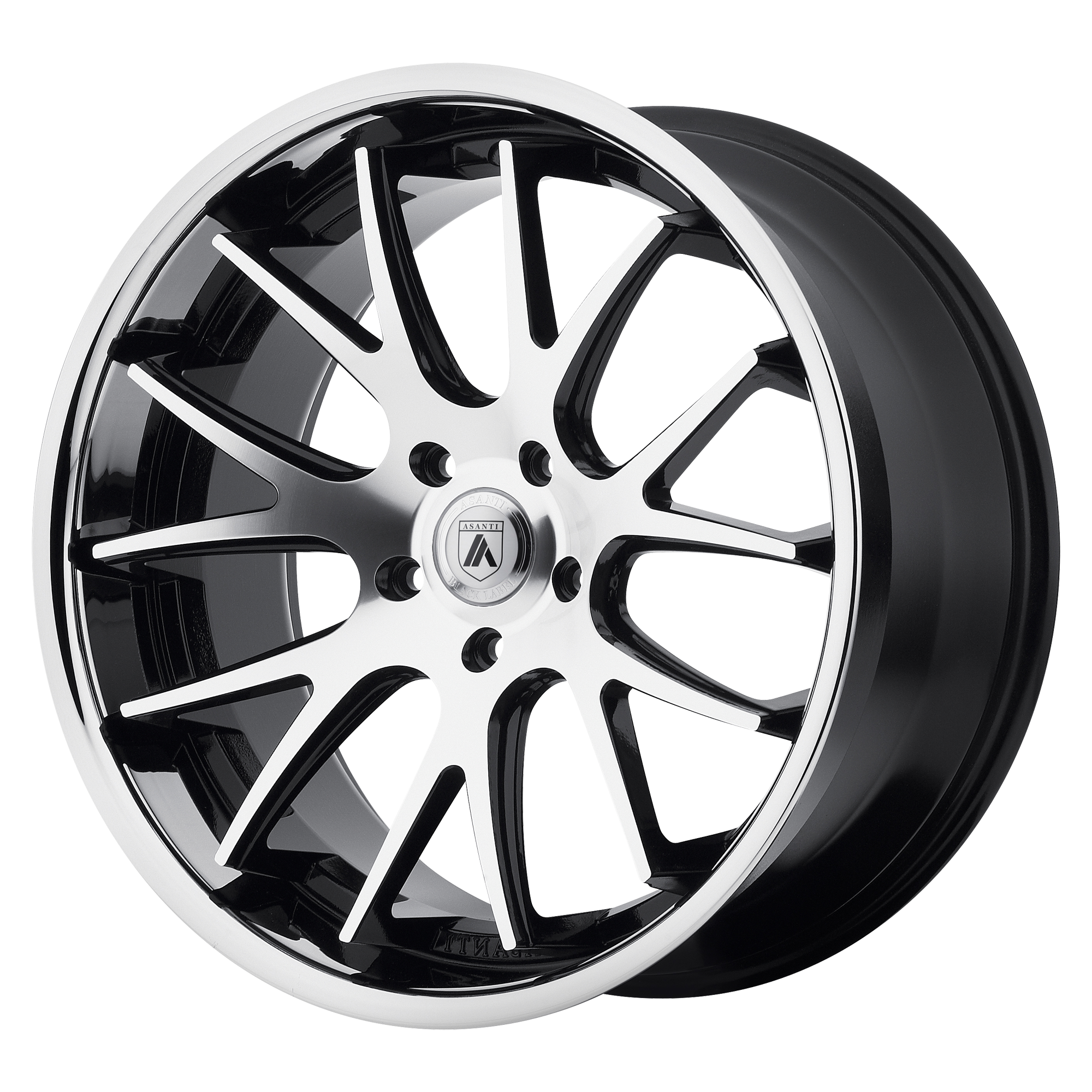 20x10 Asanti Black Label Wheels ABL-3 CASTOR 5x120 35 offset 74.1 hub MACHINED - ABL3-20105235MS