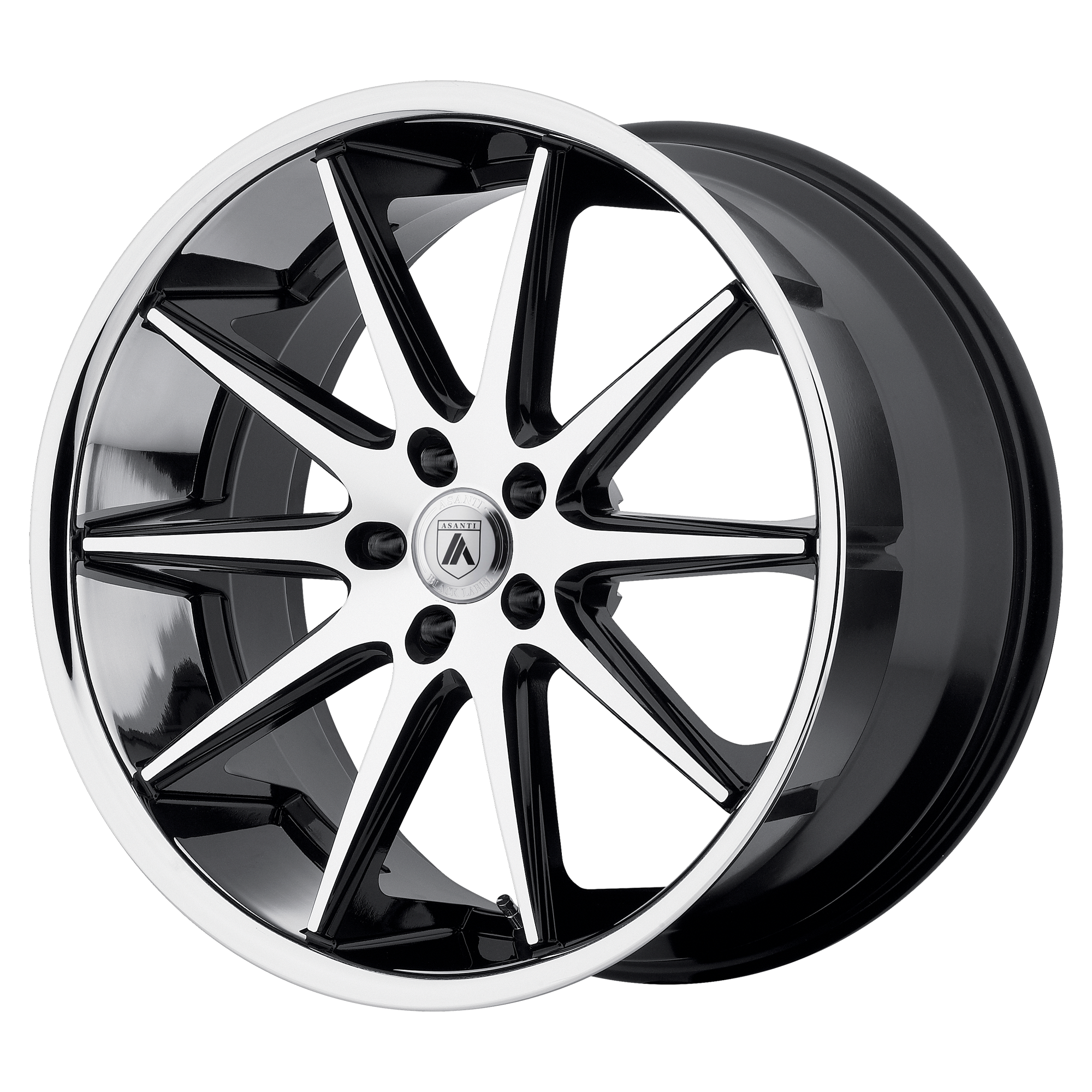 24x10 Asanti Black Label Wheels AF135 5x127 -6 offset 74.1 hub MACHINED - AF135-2410506NBA1