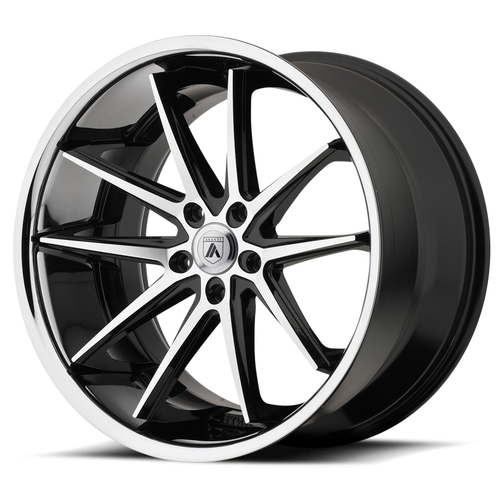 20x8.5 Asanti Black Label Wheels ABL-5 ALTAIR 5x112 20 offset 74.1 hub MACHINED - ABL5-20855620MS
