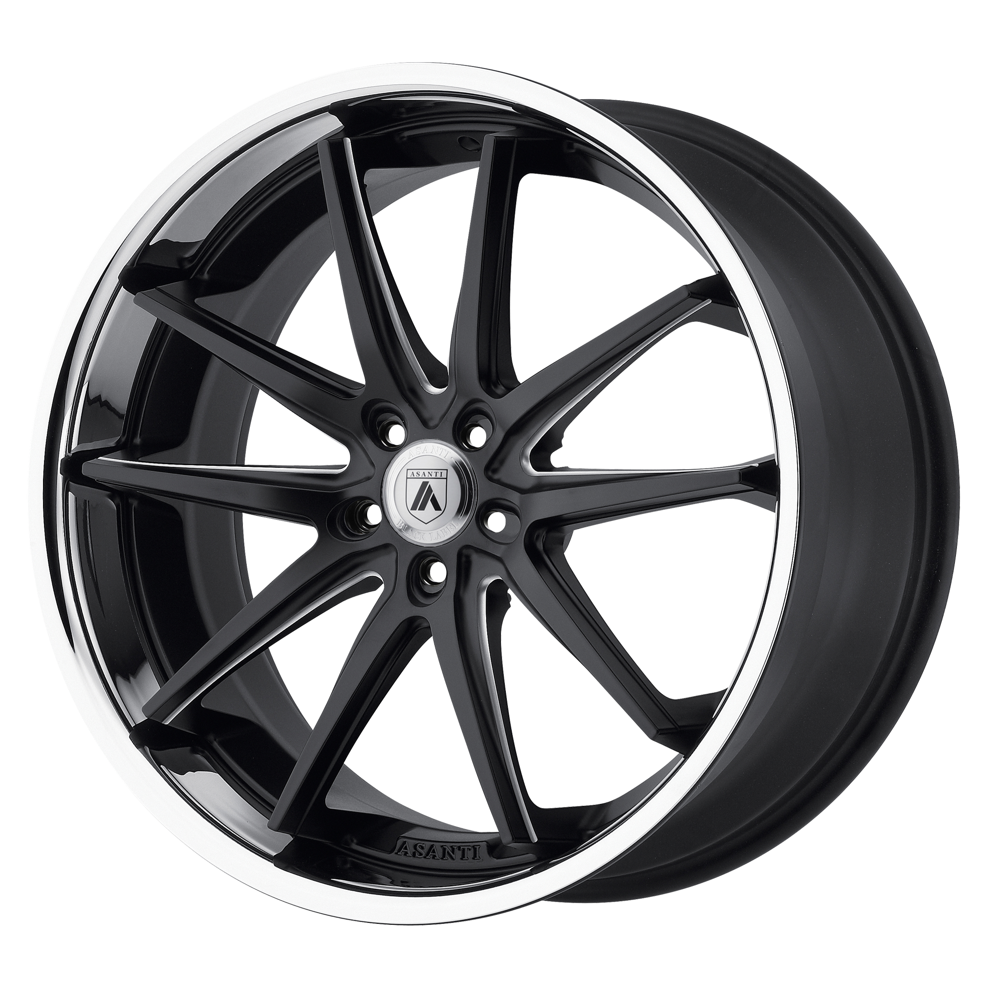 20x8.5 Asanti Black Label Wheels ABL-5 ALTAIR 5x114.3 38 offset 74.1 hub BLACK - ABL5-20851238BM