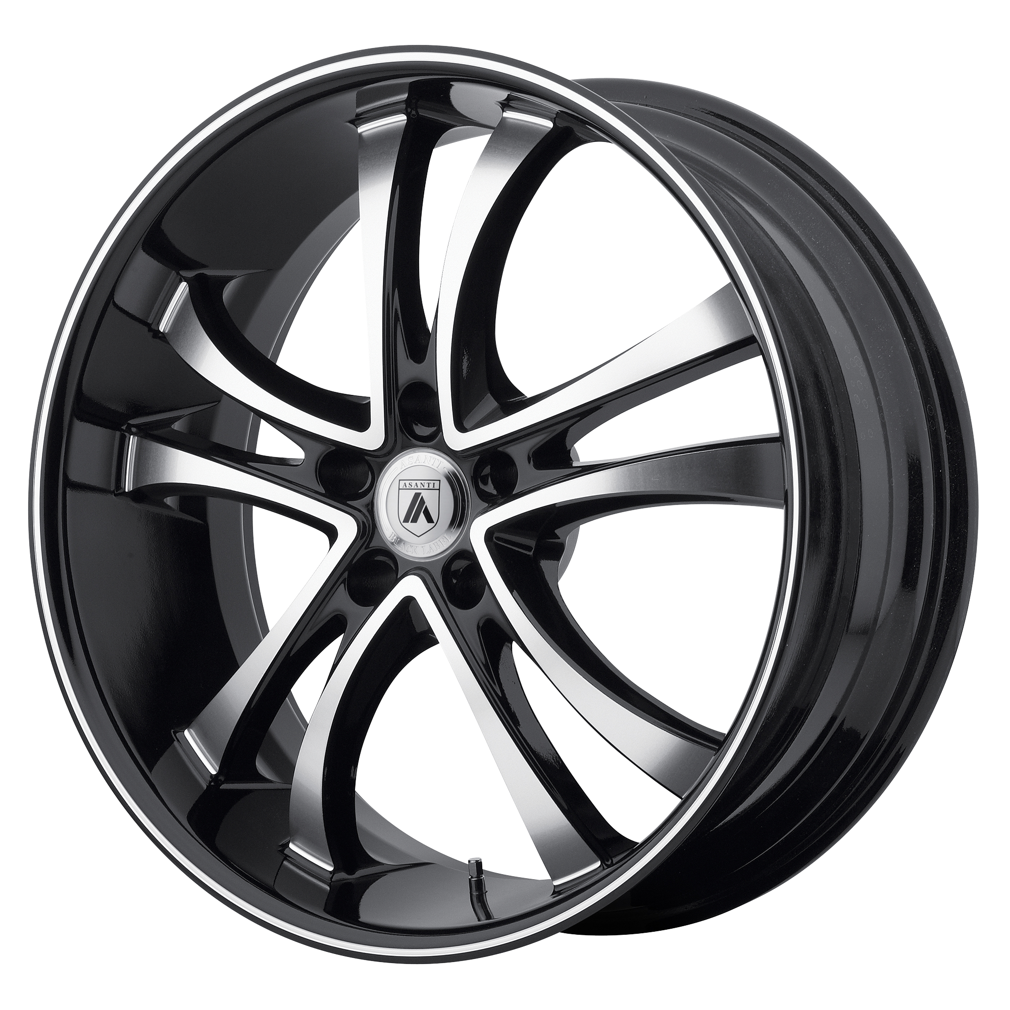 22x10 Asanti Black Label Wheels ABL-6 5x115 20 offset 74.1 hub MACHINED - ABL6-22101520MB