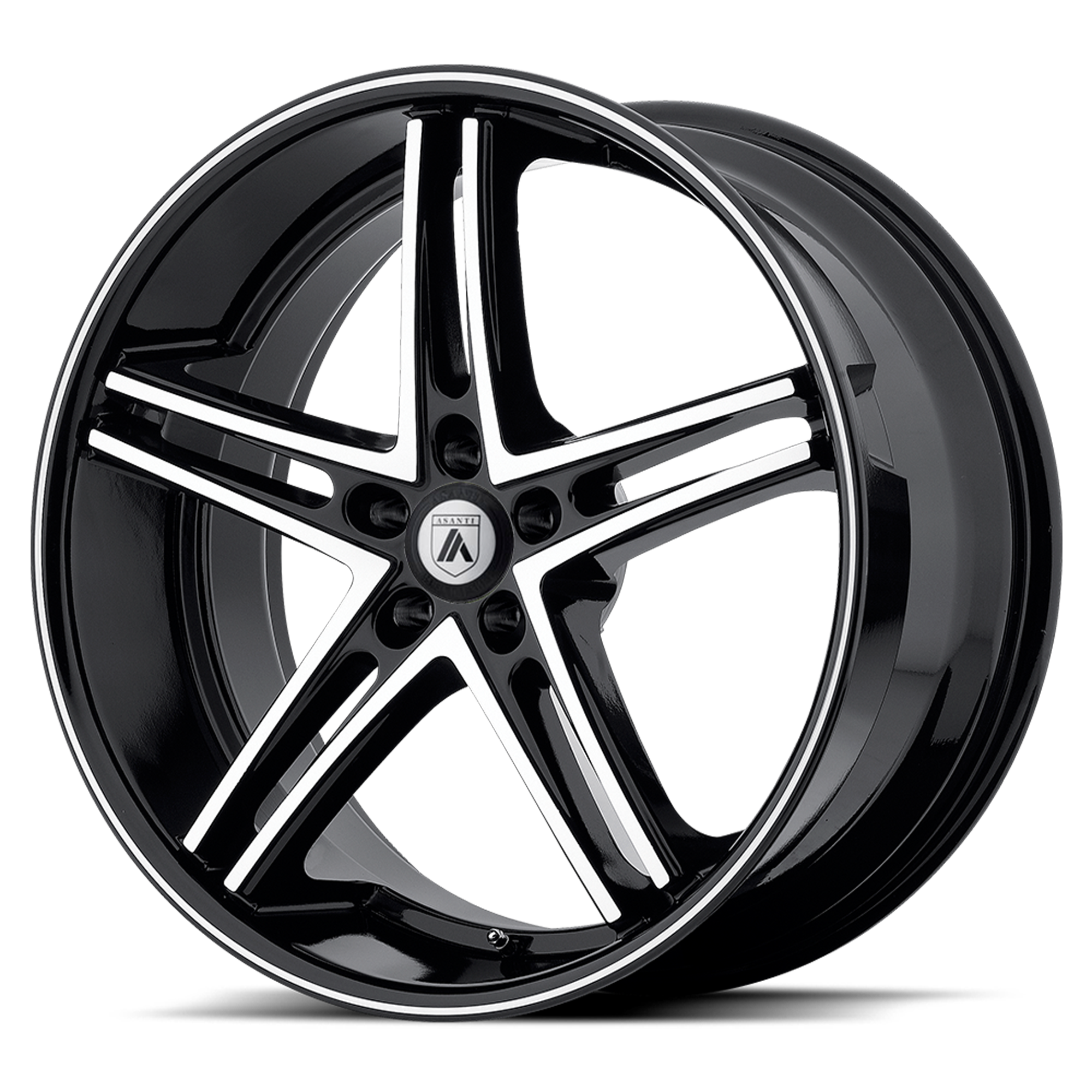 20x8.5 Asanti Black Label Wheels ABL-7 5x112 32 offset 74.1 hub MACHINED - ABL7-20855632MB