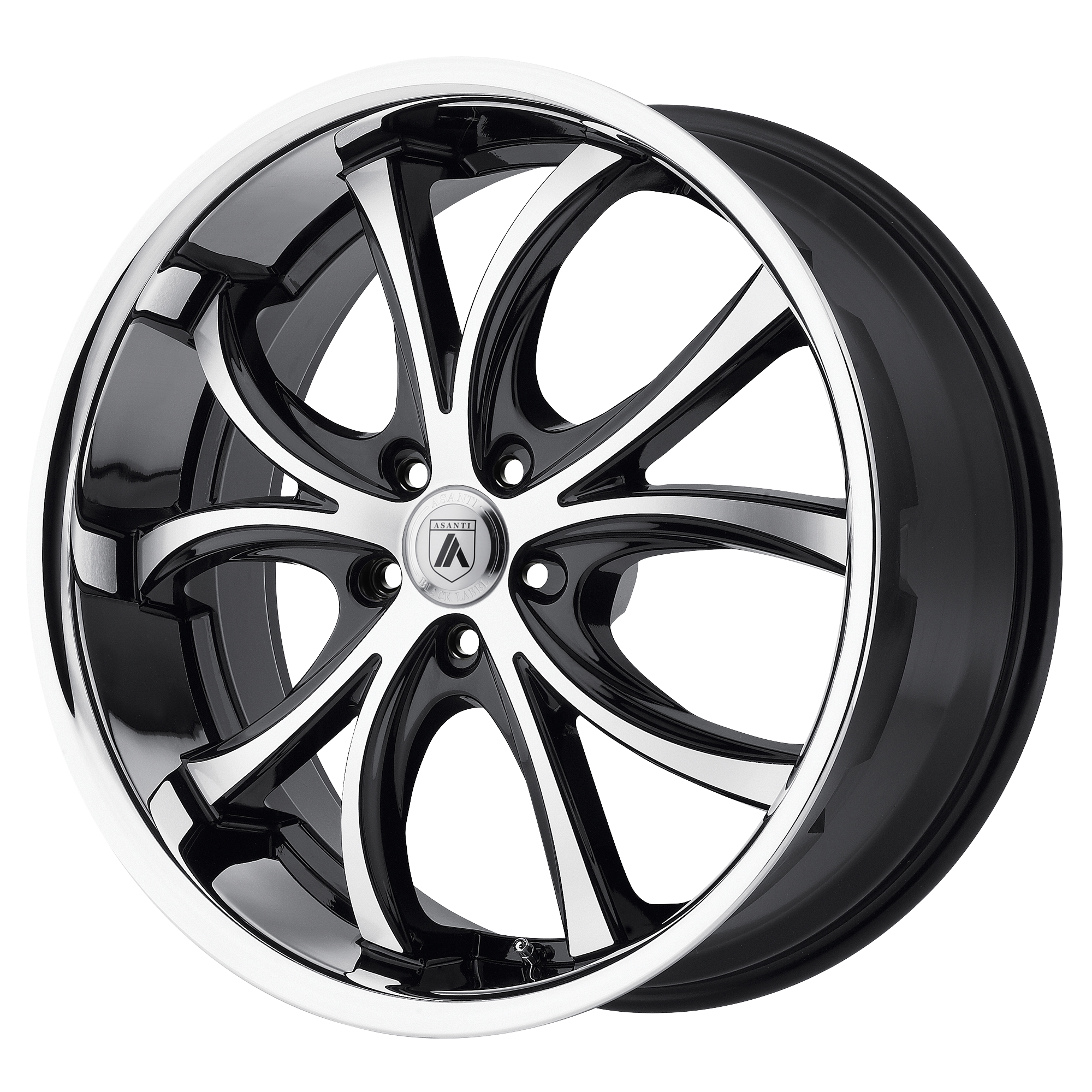 22x10 Asanti Black Label Wheels ABL-8 ELEKTRA 5x115 20 offset 74.1 hub MACHINED - ABL8-22101520MS