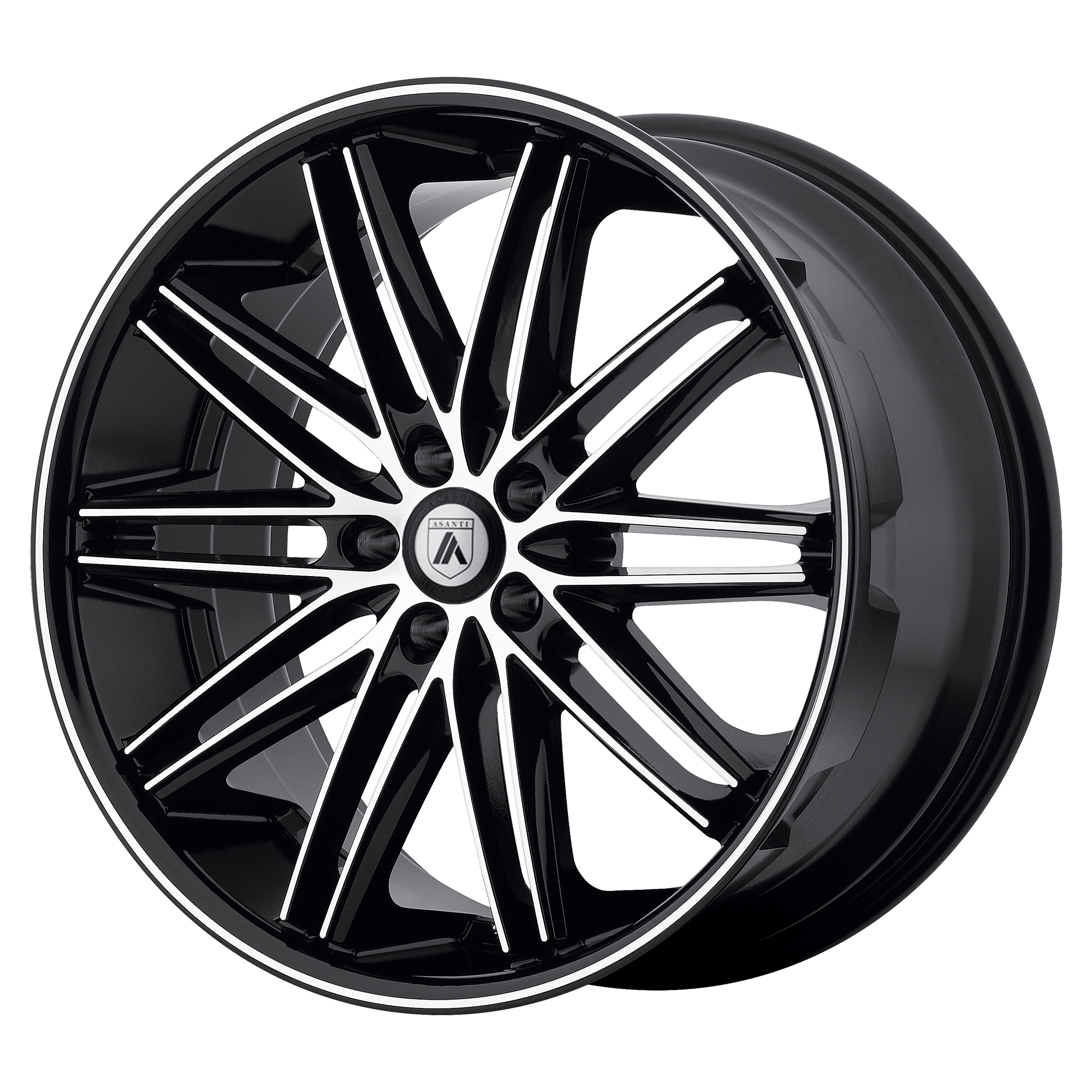 22x9 Asanti Black Label Wheels ABL-10 POLLUX 5x114.3 28 offset 74.1 hub MACHINED - ABL10-22901228MB