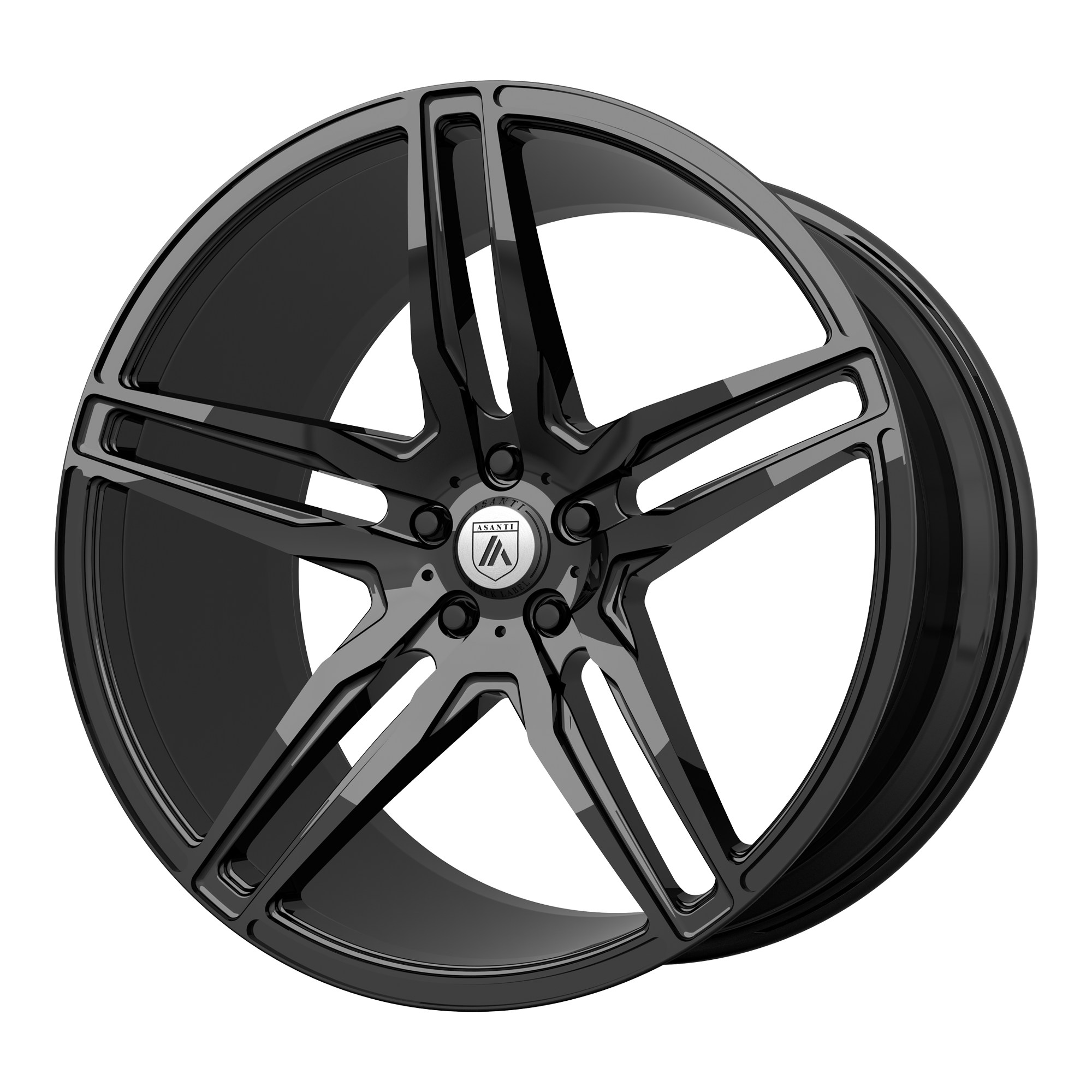20x8.5 Asanti Black Label Wheels ABL-12 ORION 5x110 38 offset 72.56 hub BLACK - ABL12-20854238BK