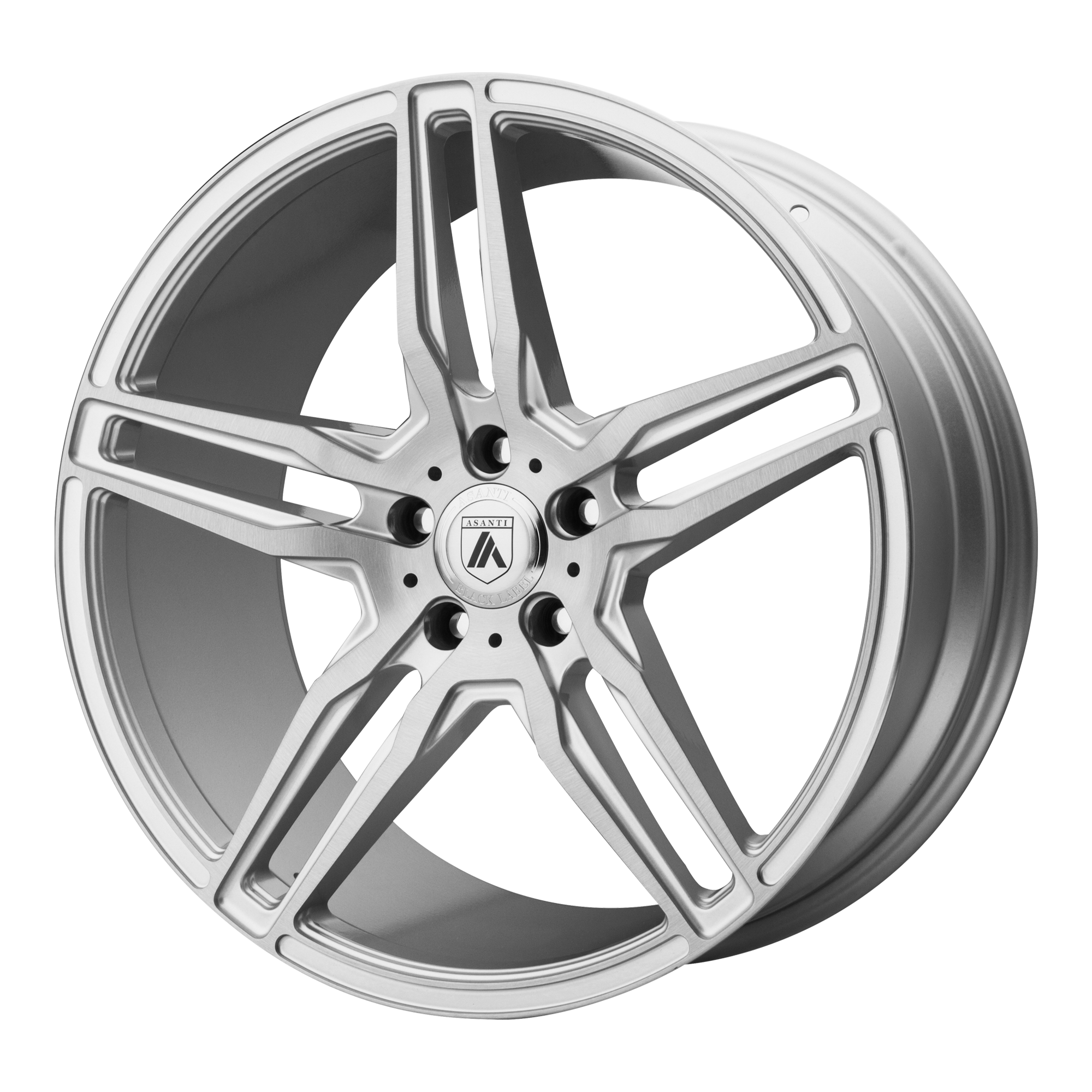 19x9.5 Asanti Black Label Wheels ABL-12 ORION 5x114.3 45 offset 72.56 hub SILVER - ABL12-19951245SL