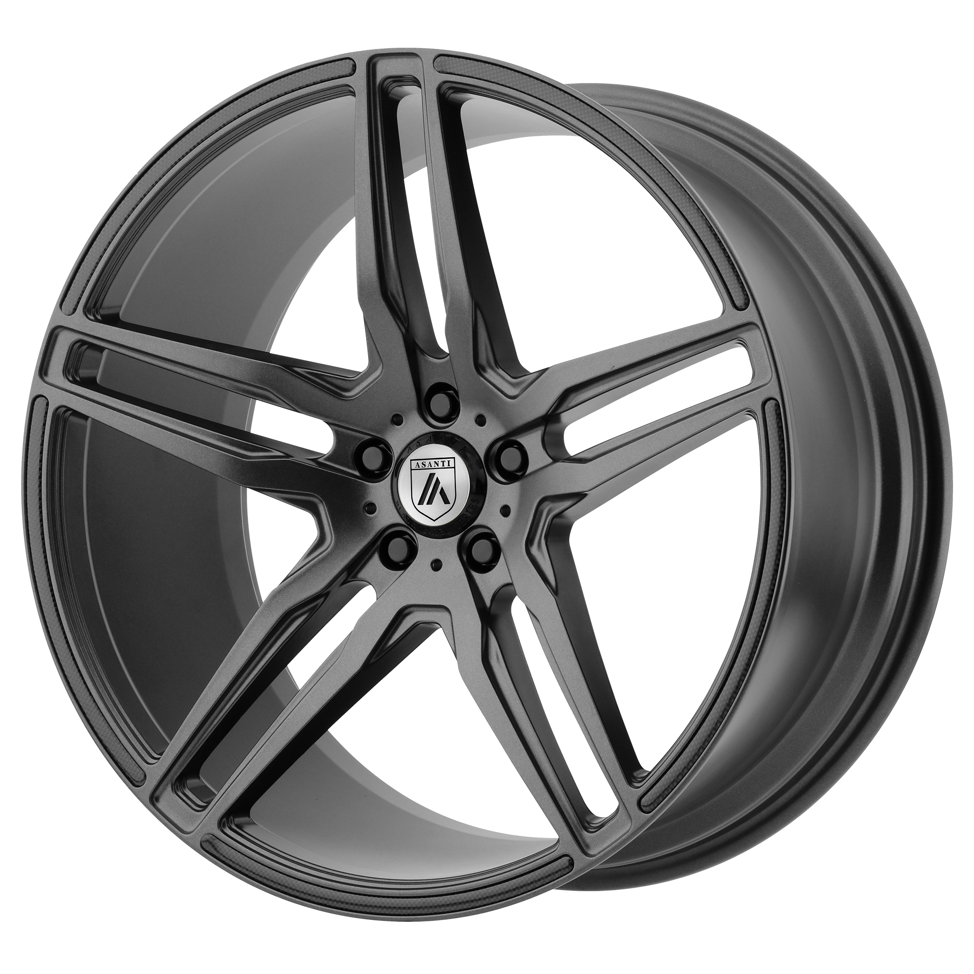 22x10.5 Asanti Black Label Wheels ABL-12 ORION 5x120 38 offset 74.1 hub GRAY - ABL12-22055238MG