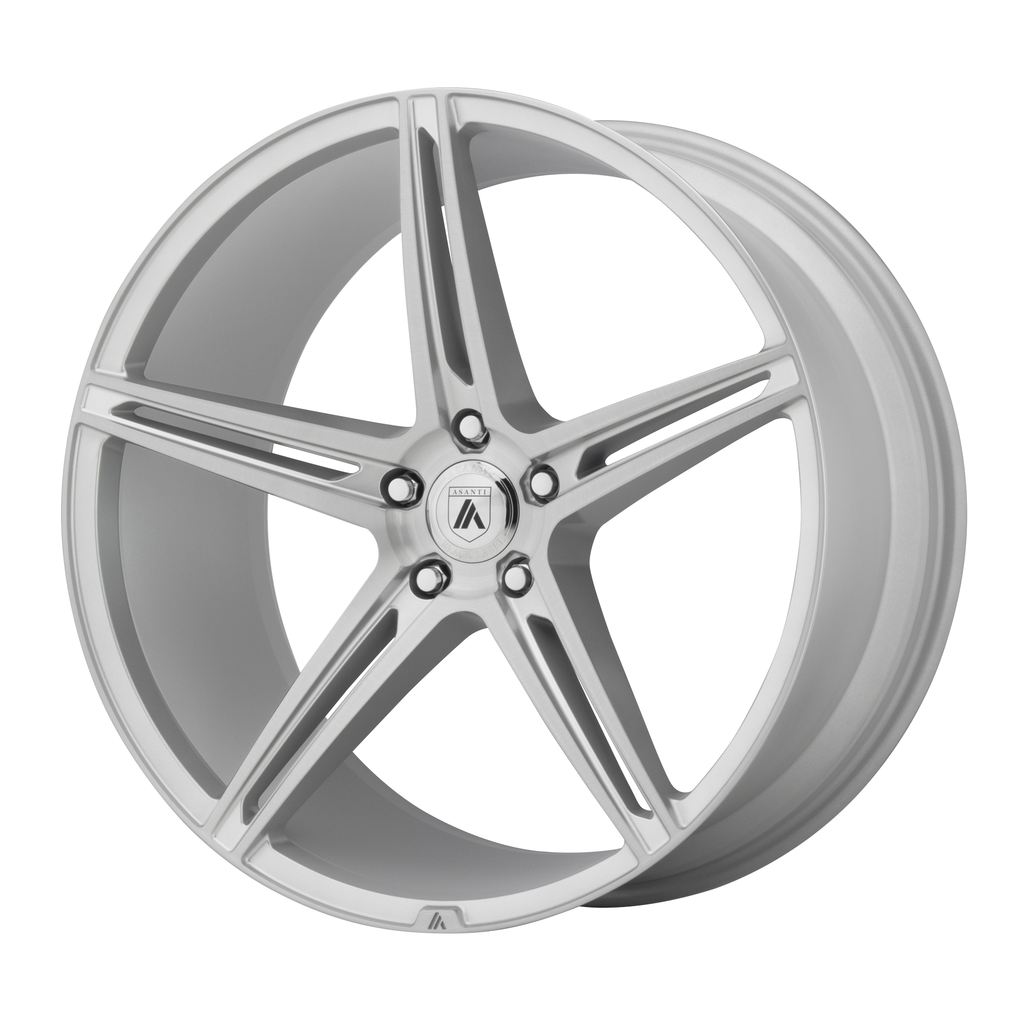 22x9 Asanti Black Label Wheels ABL-22 ALPHA 5 5x112 32 offset 72.56 hub SILVER - ABL22-22905632SL