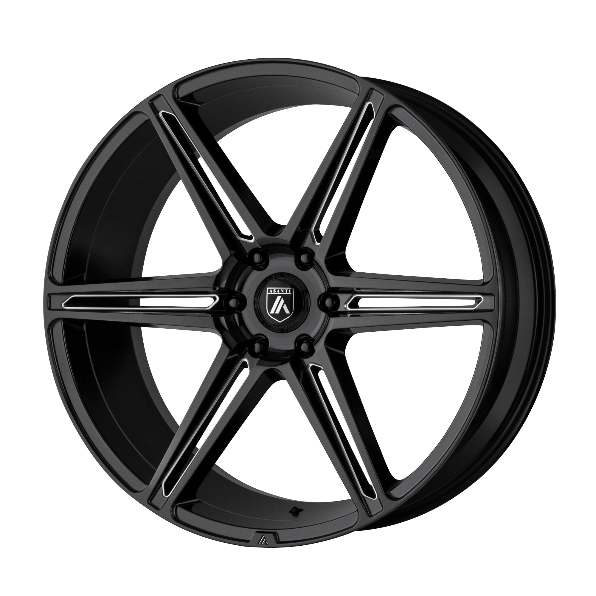 20x9 Asanti Black Label Wheels ABL-25 ALPHA 6 6x135 30 offset 87.1 hub BLACK - ABL25-20906330BK
