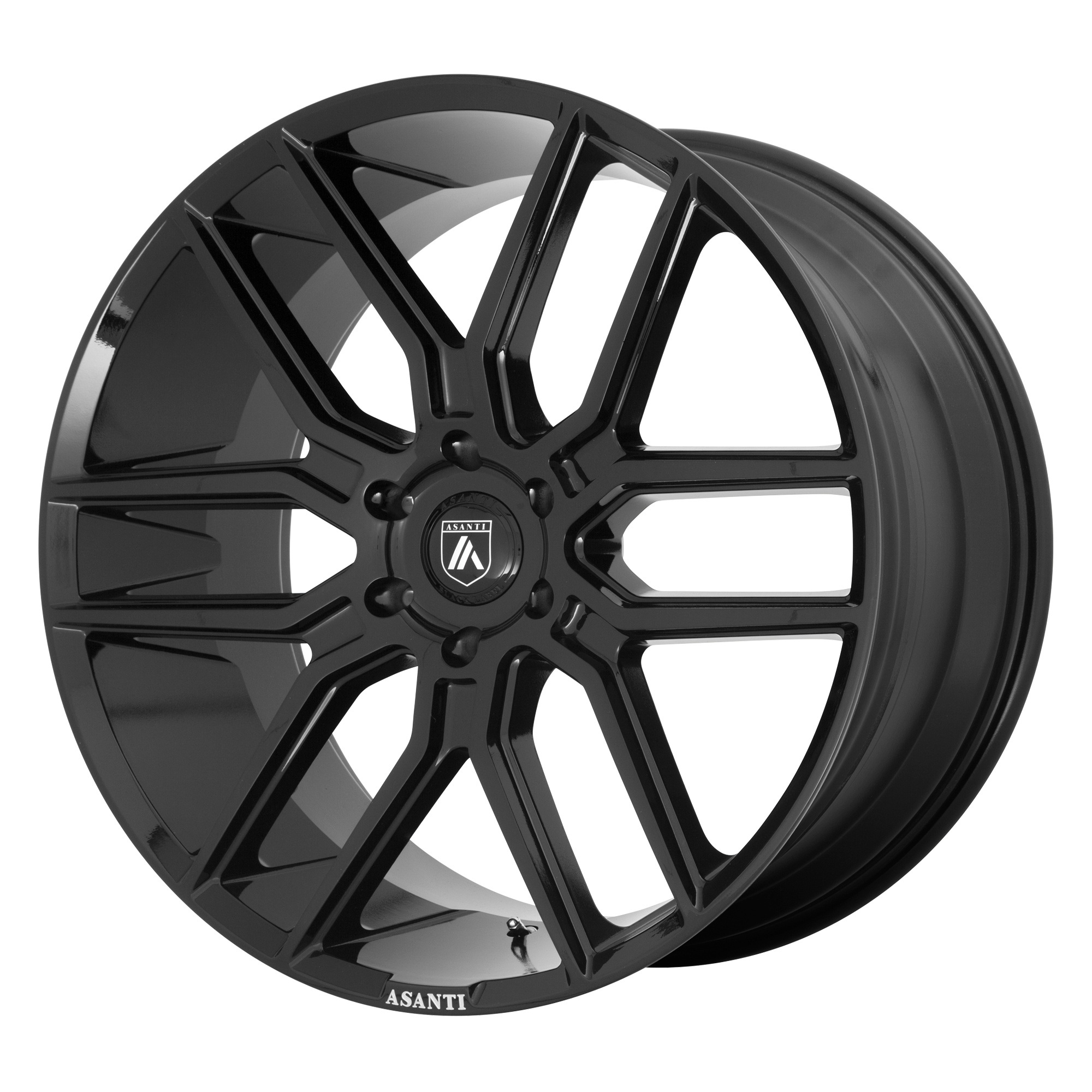 20x9 Asanti Black Label Wheels ABL-28 BARON 6x139.7 -3 offset 106.1 hub BLACK - ABL28-20906815BK