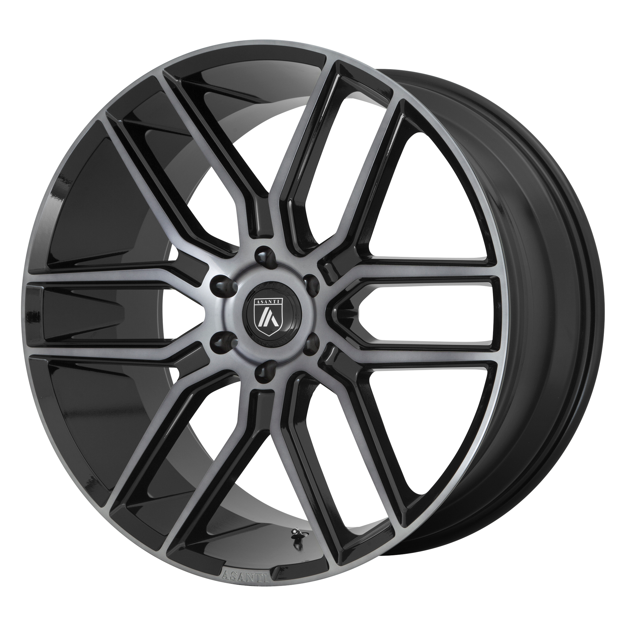 20x9 Asanti Black Label Wheels ABL-28 BARON 6x139.7 15 offset 106.1 hub BLACK - ABL28-20906815GY